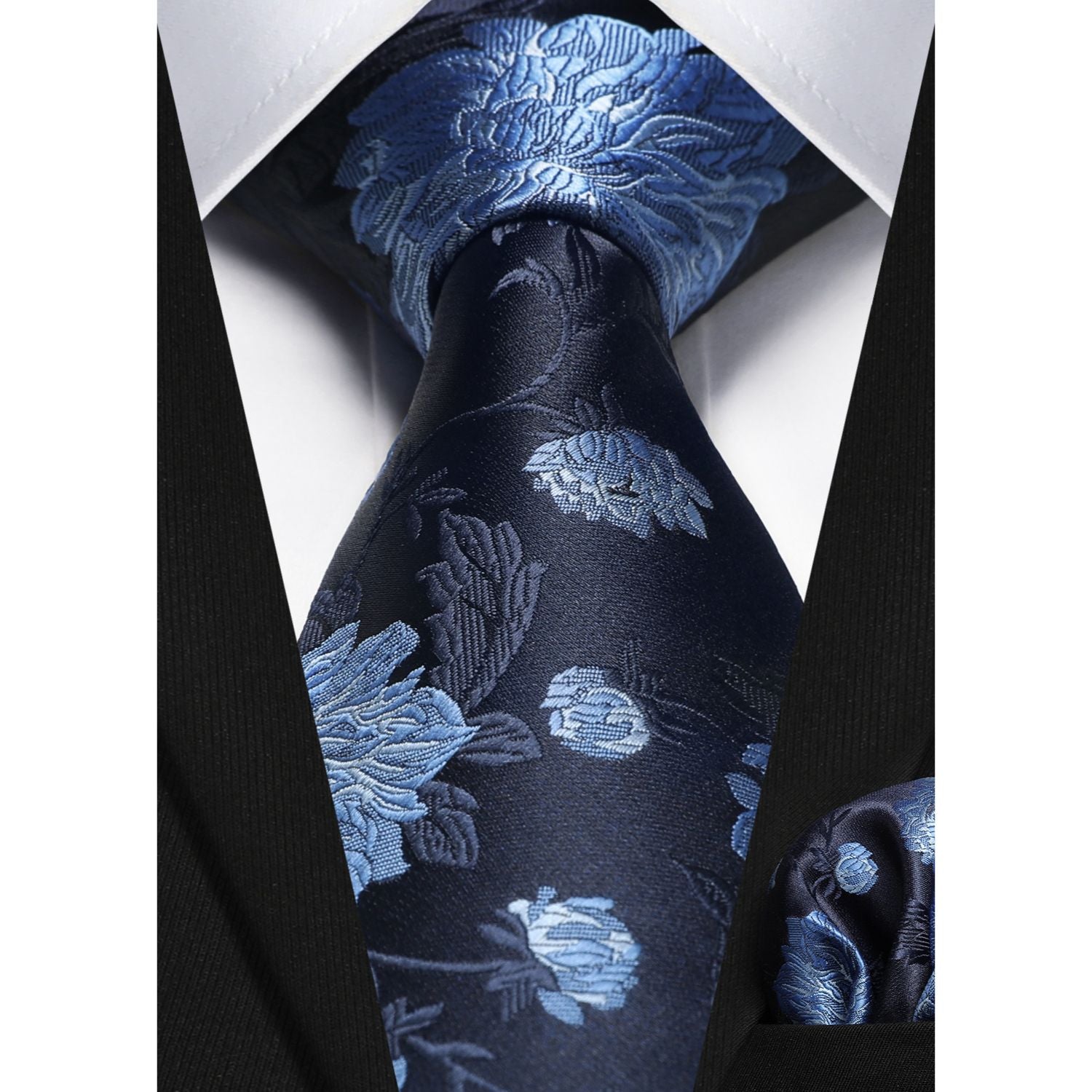 Hisdern Blue Floral Wedding Accessories Set