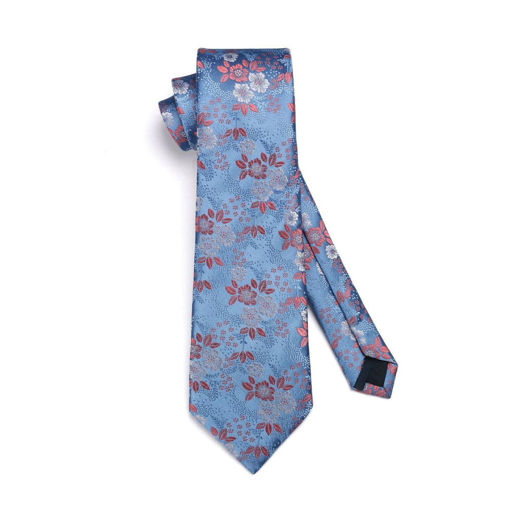 Hisdern Pink Blue Floral Wedding Accessories Set