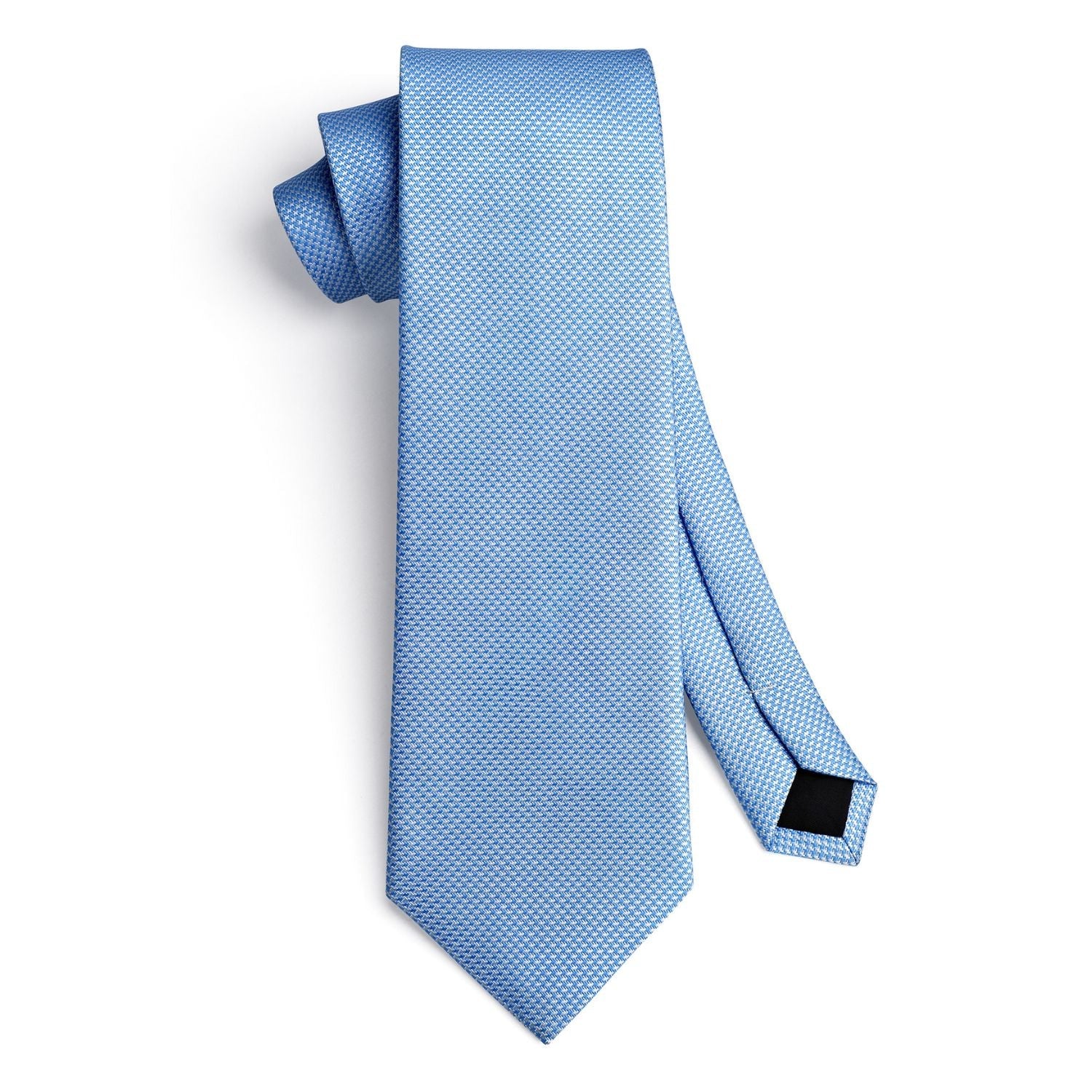 Hisdern Blue Houndstooth Business Tie Set with Cufflinks