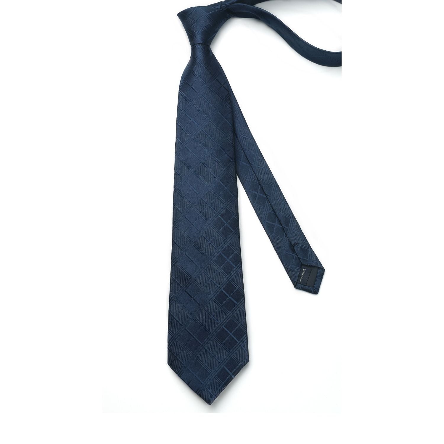Hisdern Navy Blue Plaid Wedding Accessories Set
