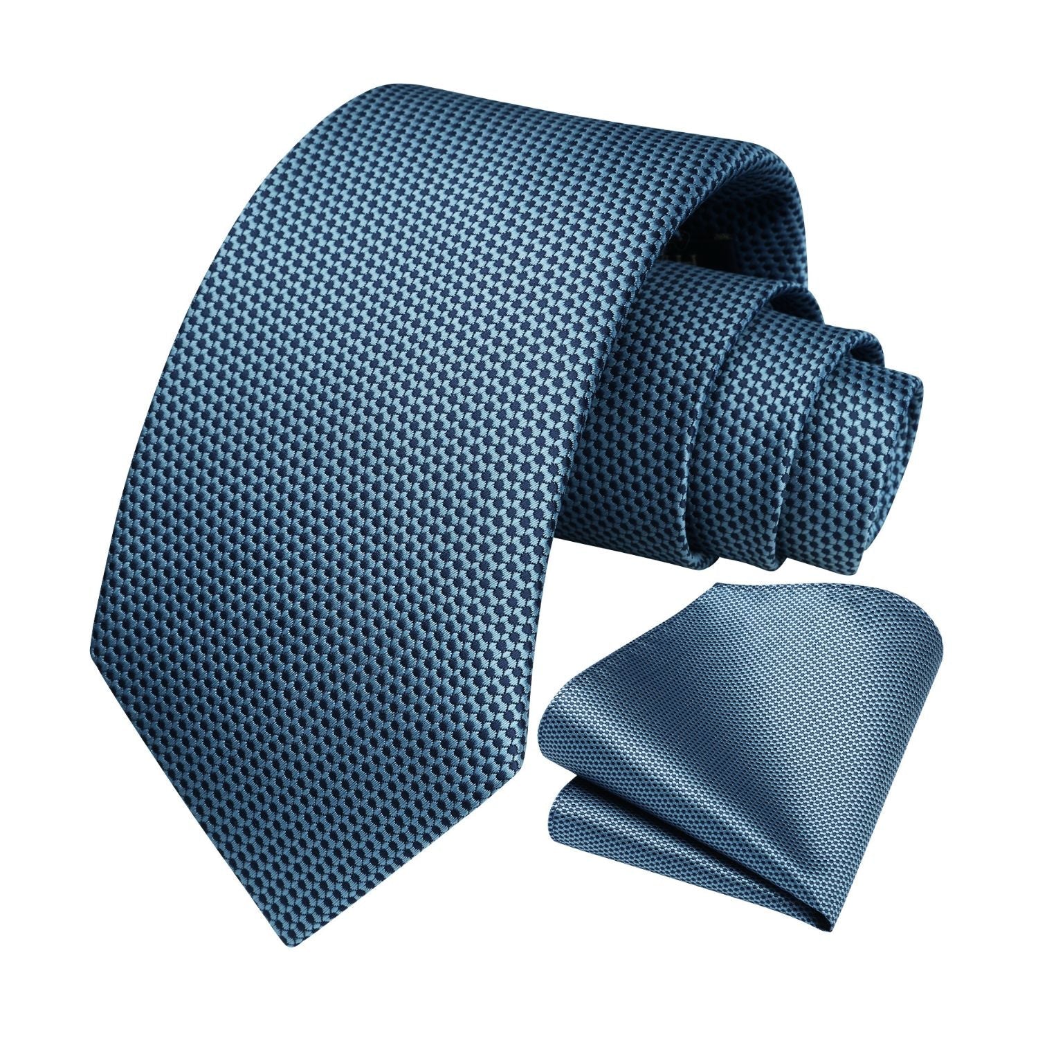 Hisdern Blue Houndstooth Wedding Tie Set