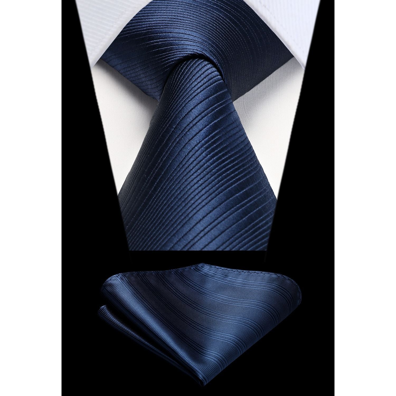 Hisdern Navy Blue Striped Business Accessories Set