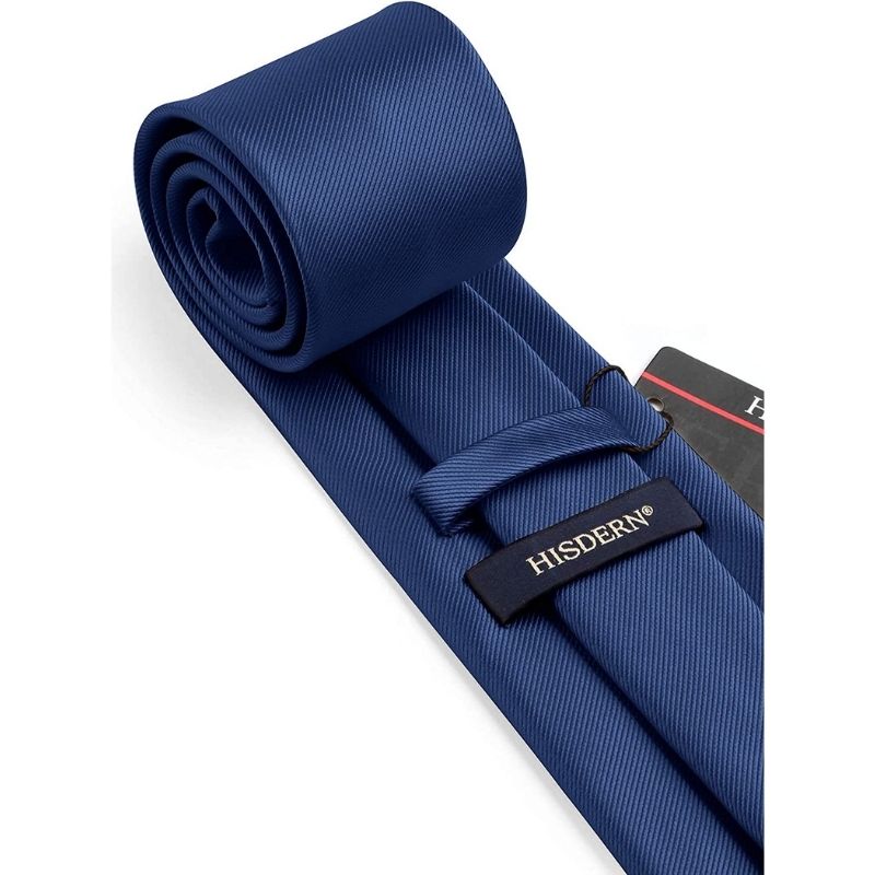 Hisdern Navy Blue Solid Wedding Accessories Set With Clip