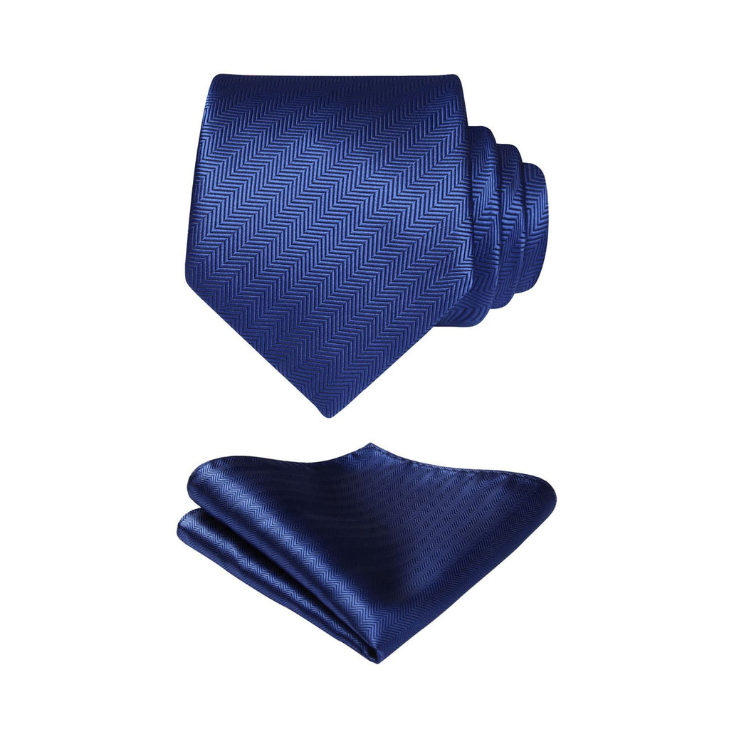 Hisdern Blue Striped Business Tie Set