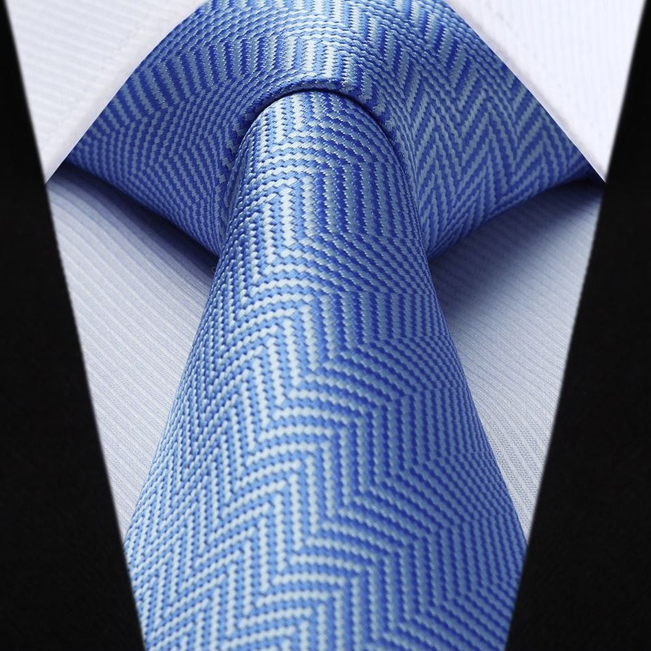 Hisdern Blue Striped Business Tie Set