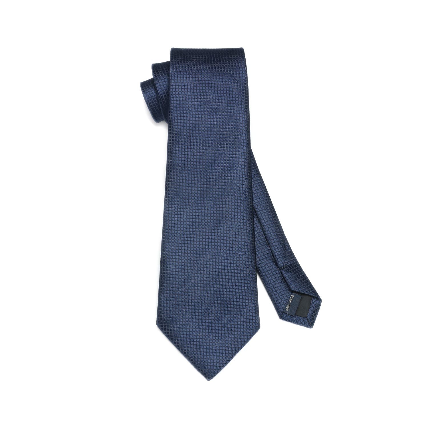 Hisdern Blue Plaid Pocket Square With Matching Tie
