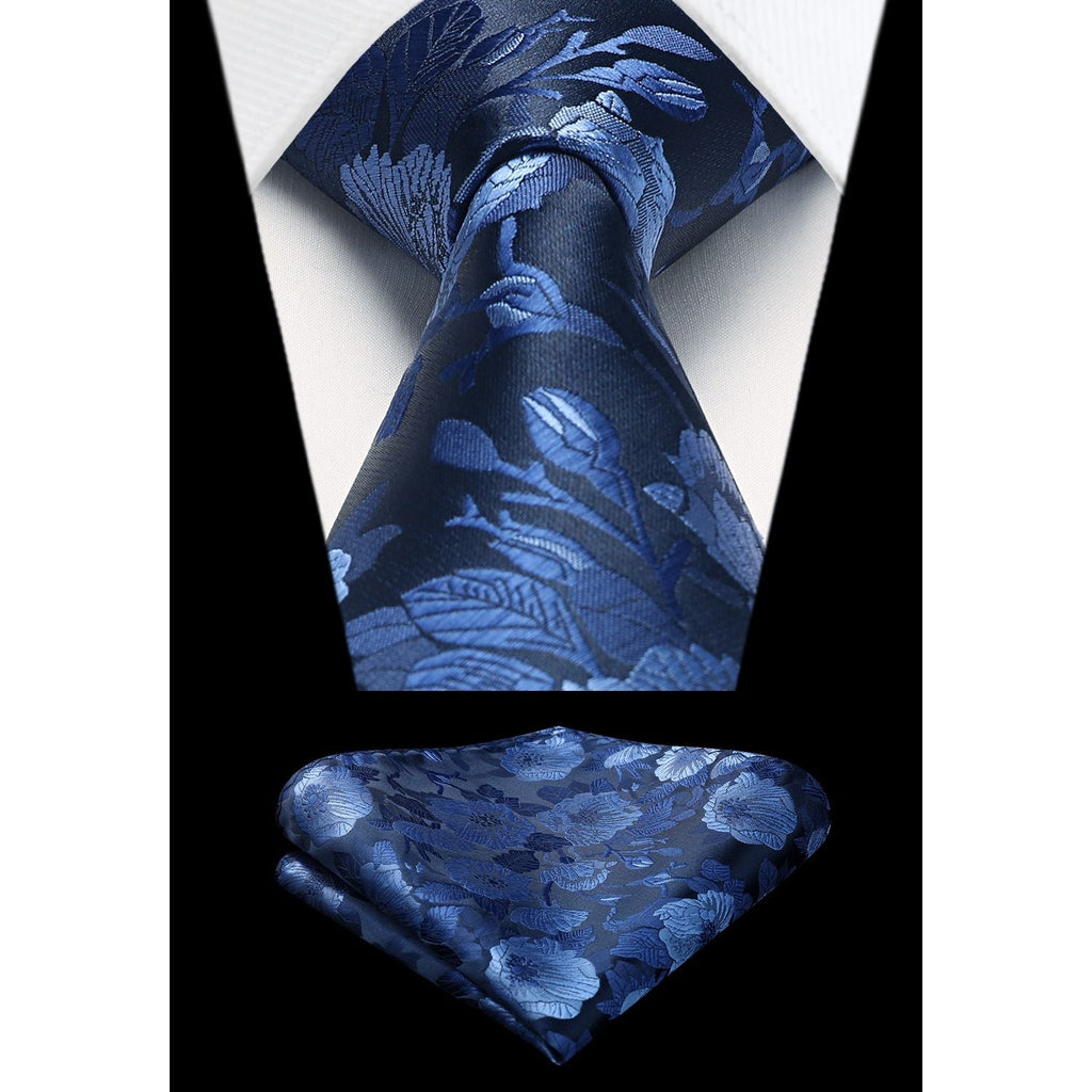 Hisdern Blue Floral Wedding Accessories Set