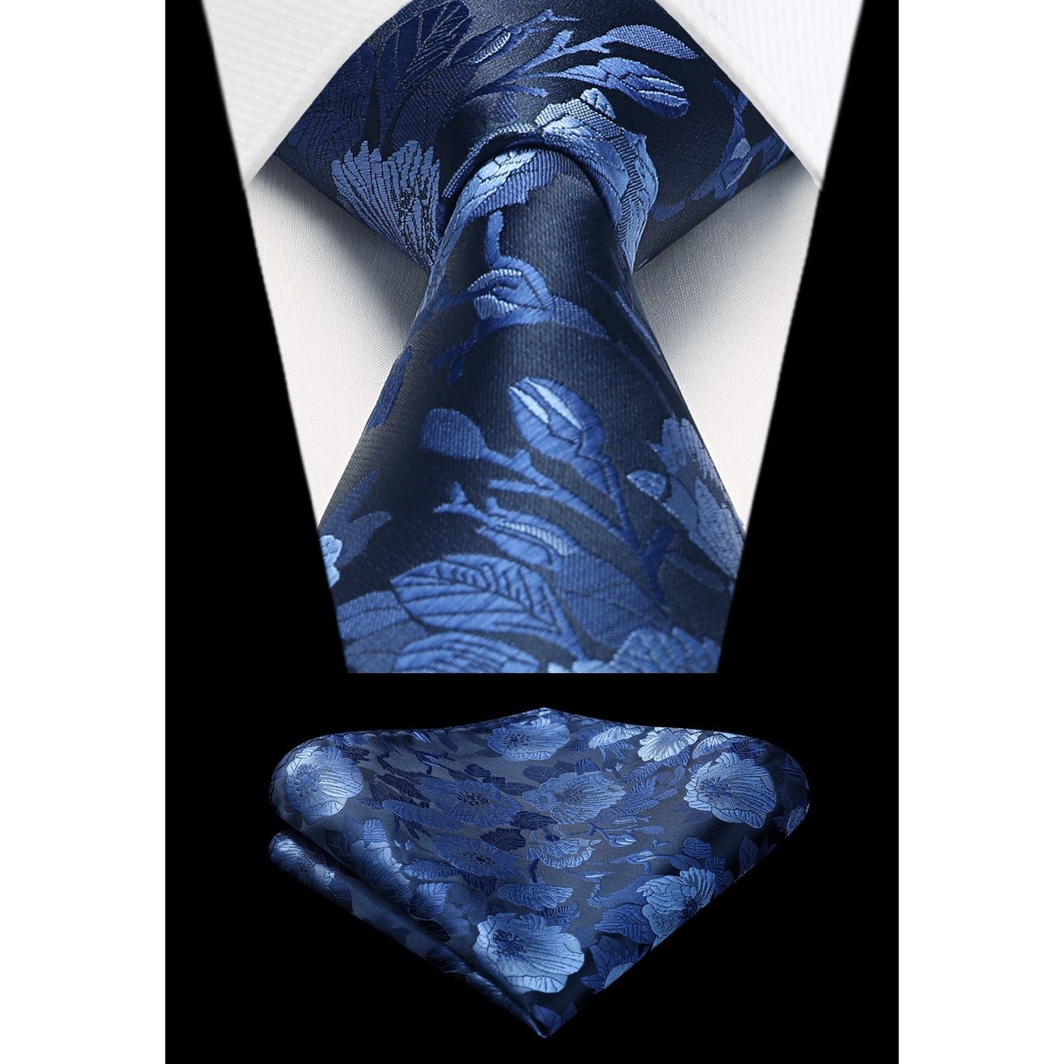 Hisdern Blue Floral Wedding Accessories Set