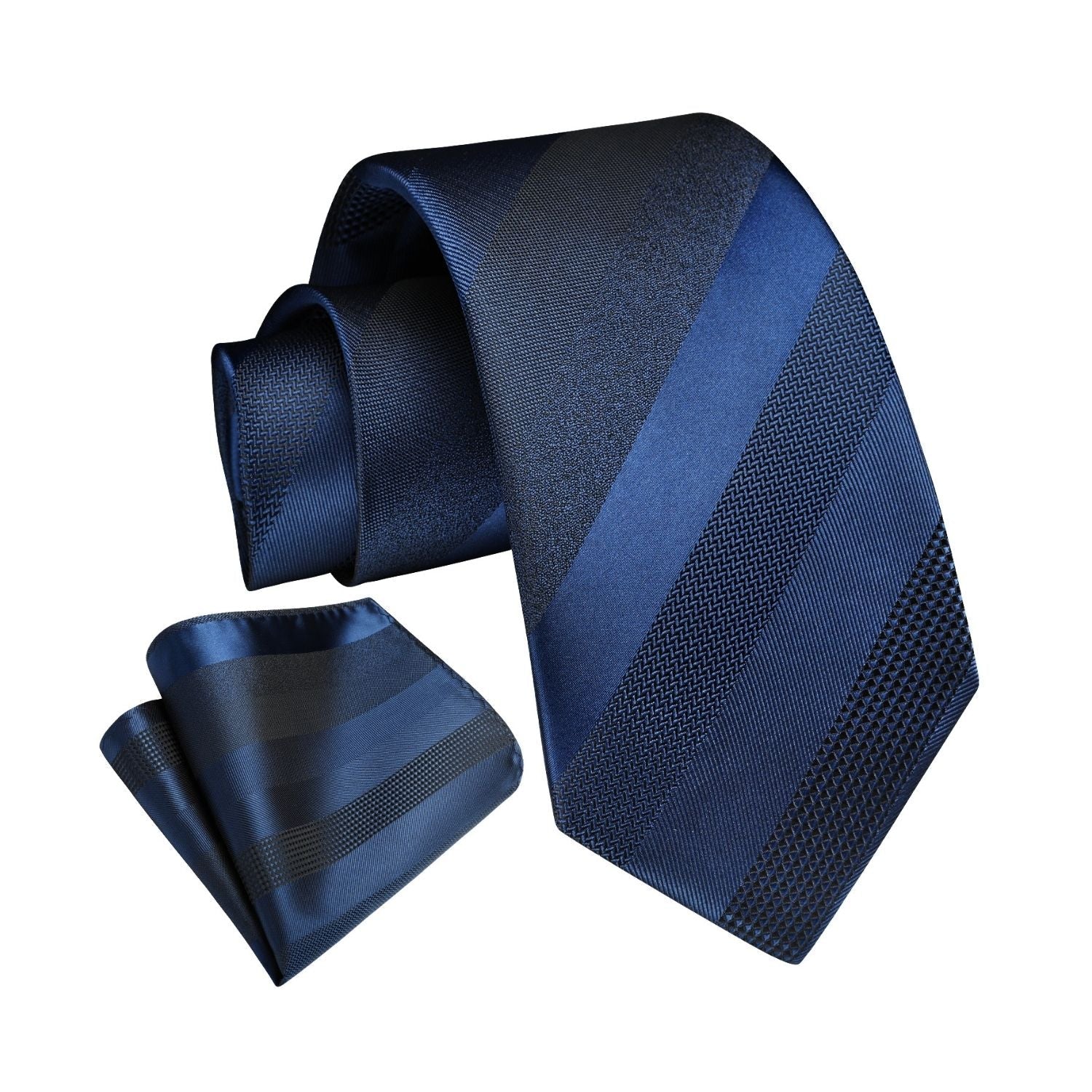 Hisdern Blue Striped Business Tie Set