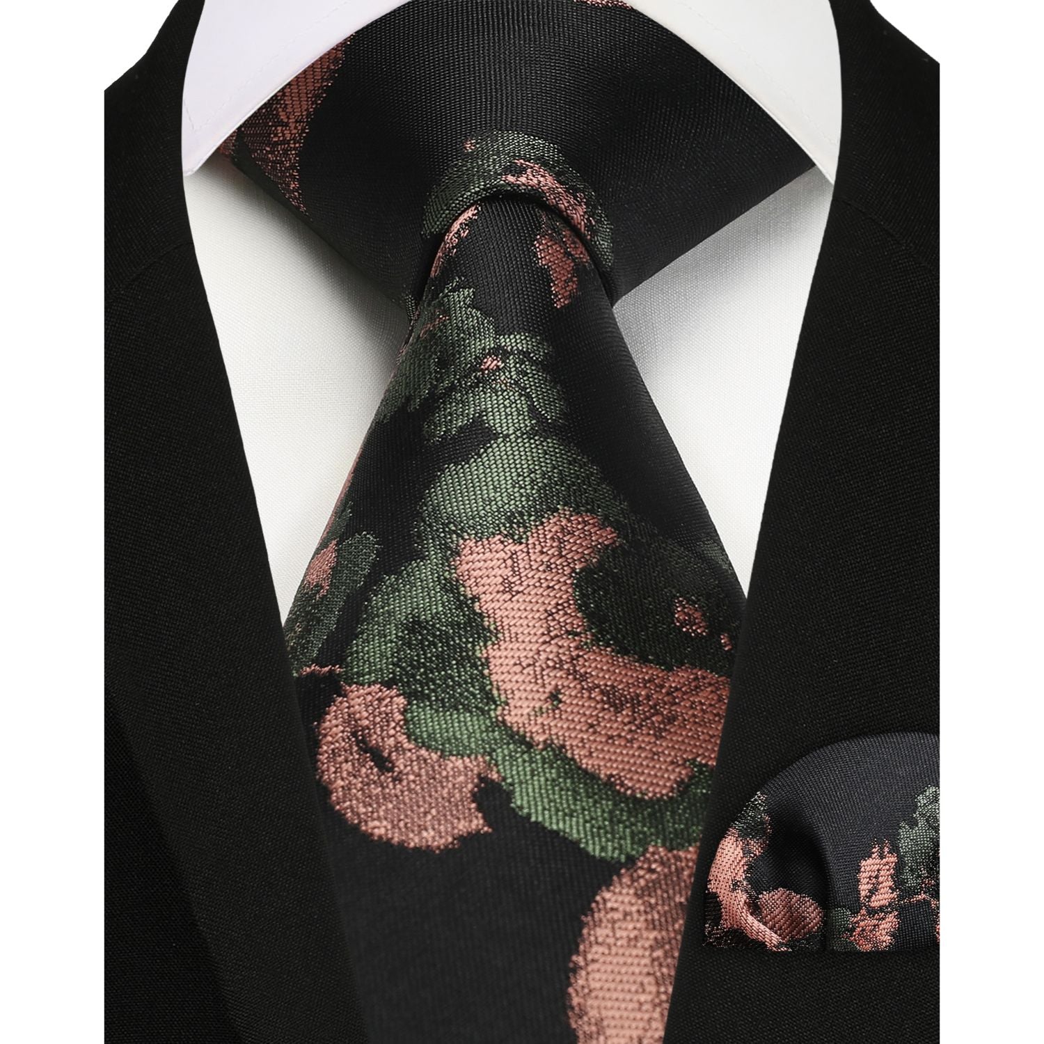 Hisdern Black Pink Floral Wedding Accessories Set