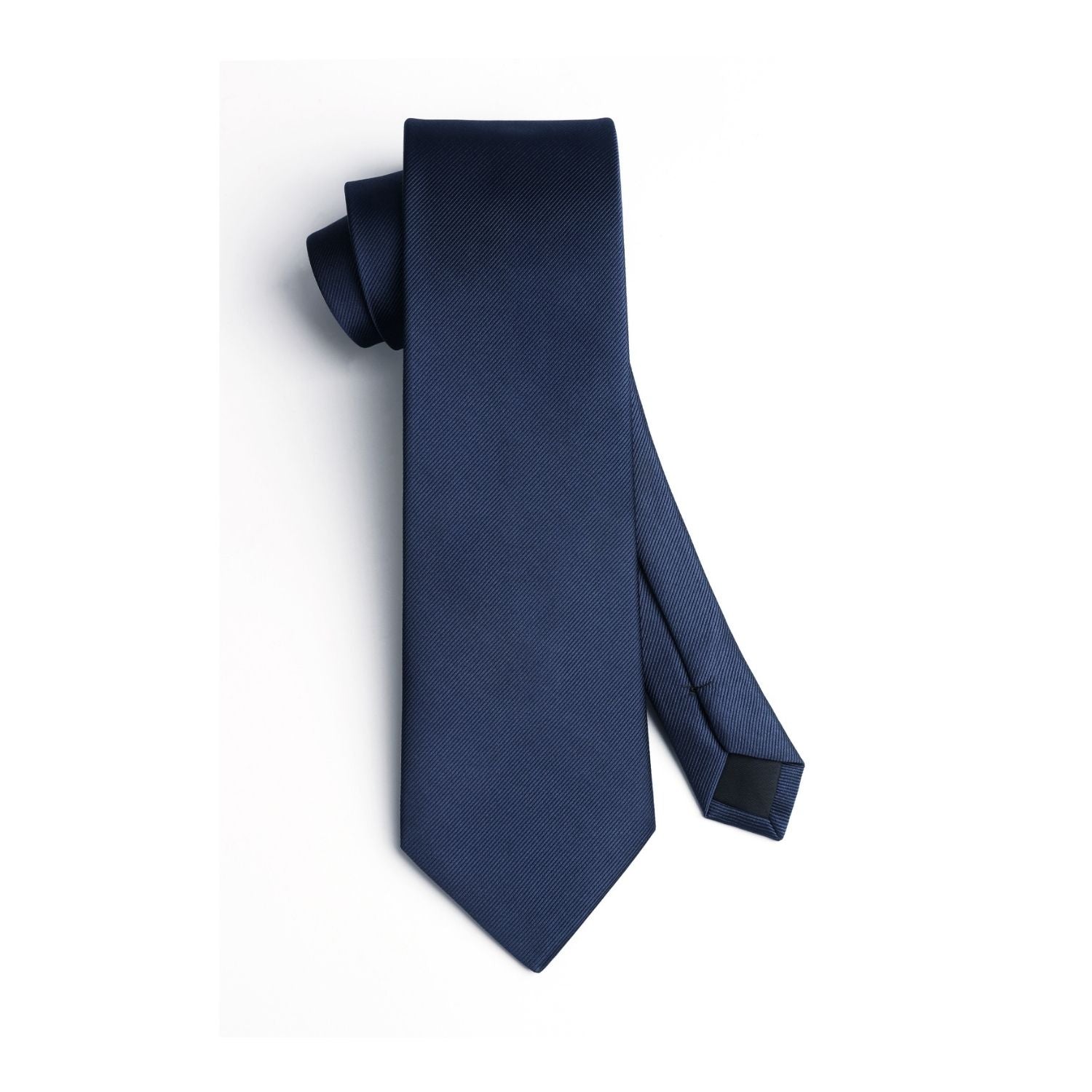 Hisdern Navy Blue Solid Wedding Accessories Set with Cufflinks