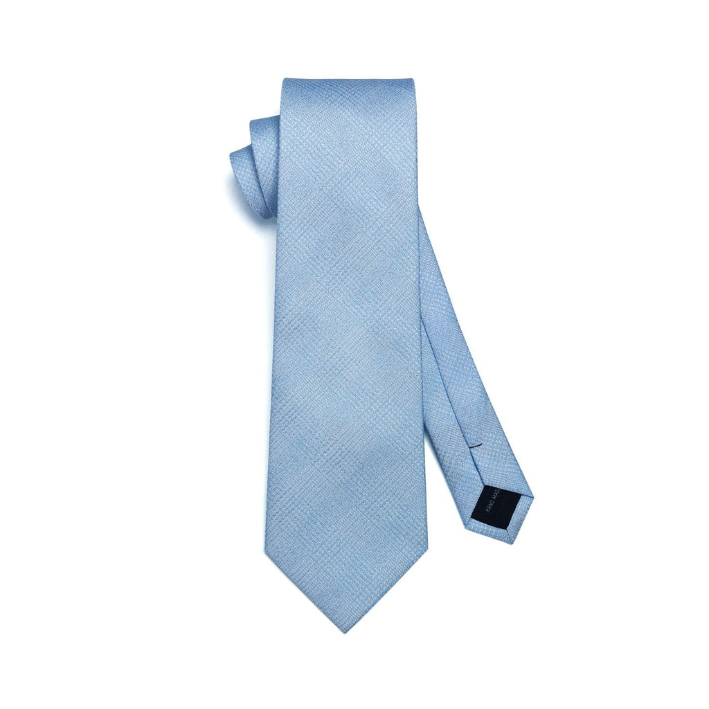 Hisdern Blue Plaid Pocket Square With Matching Tie