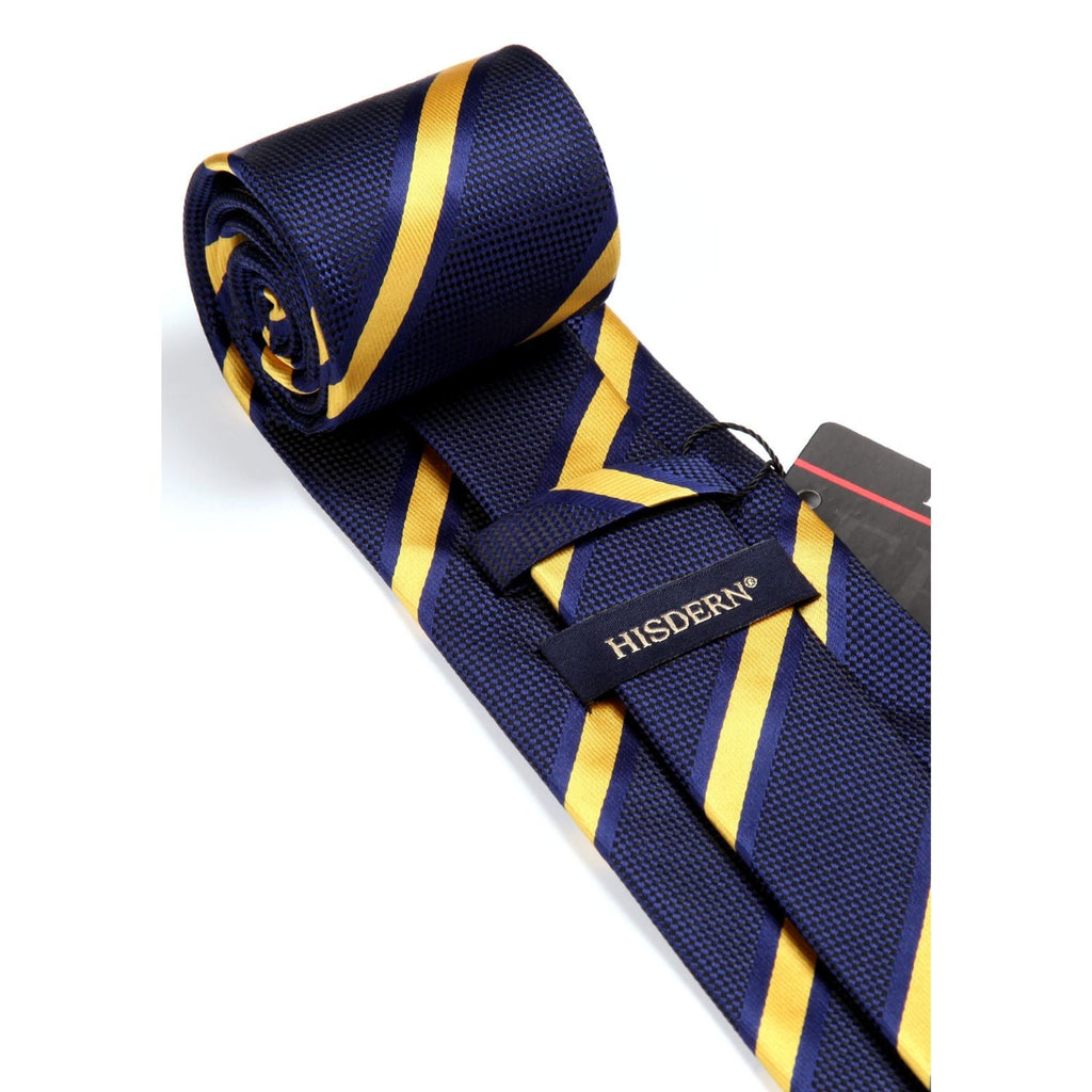 Hisdern Yellow Navy Striped Wedding Accessories Set