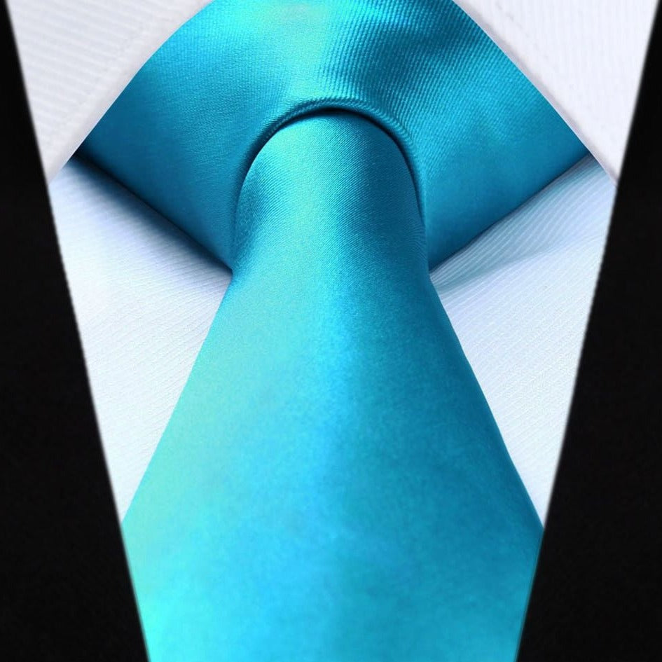 Hisdern Aqua Striped Business Tie Set