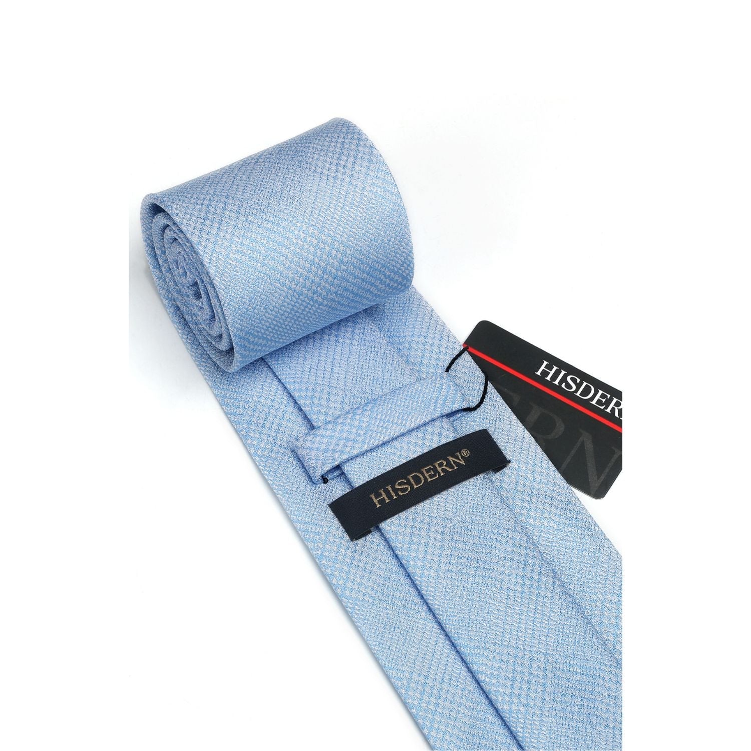 Hisdern Blue Plaid Pocket Square With Matching Tie