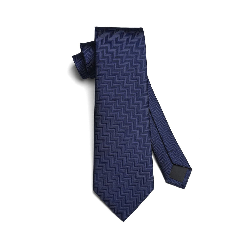 Hisdern Sage Green Stiped Business Tie Set with Cufflinks