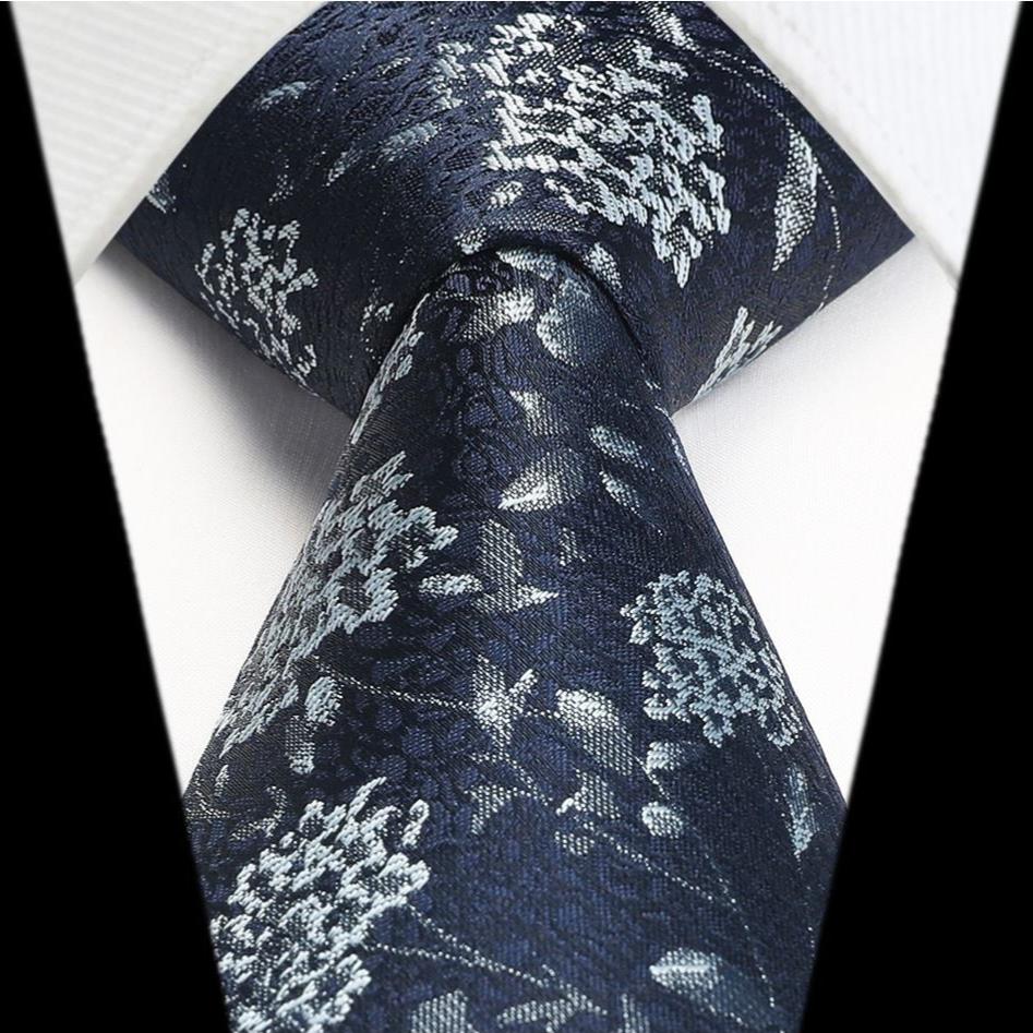 Hisdern Navy Blue Floral Wedding Accessories Set