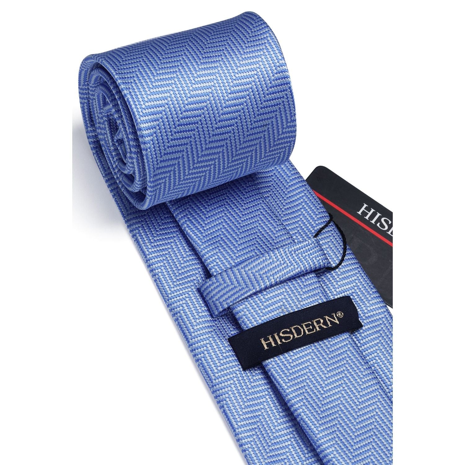 Hisdern Blue Striped Business Tie Set