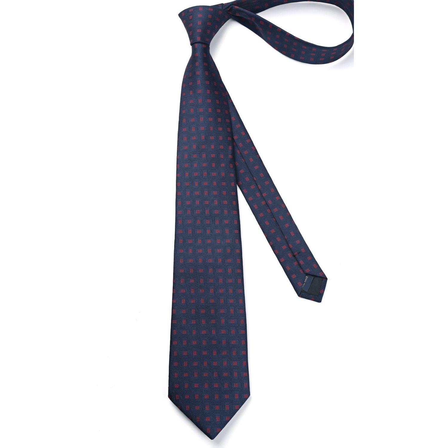 Hisdern Blue Plaid Pocket Square With Matching Tie