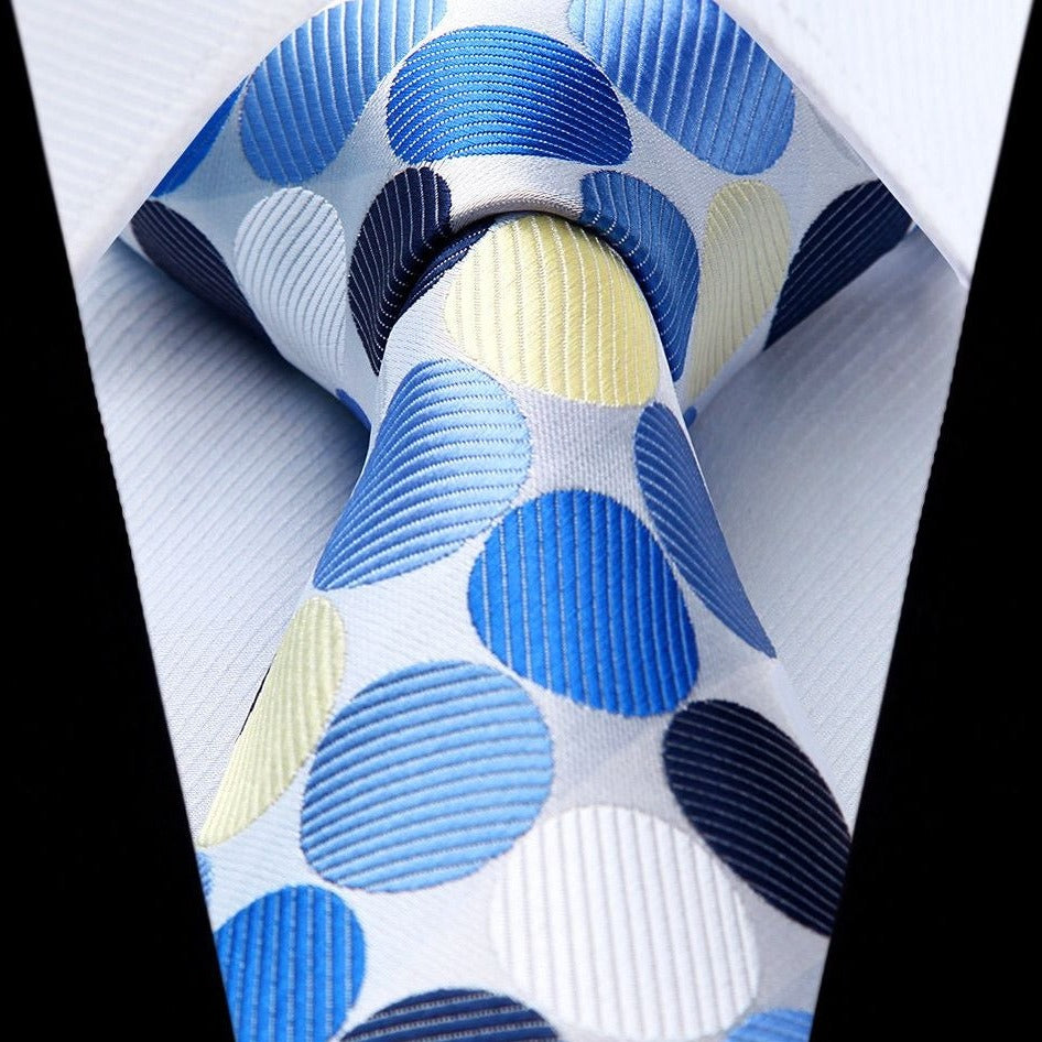 Hisdern Beige Polka Dot Tie Set For Groomsmen