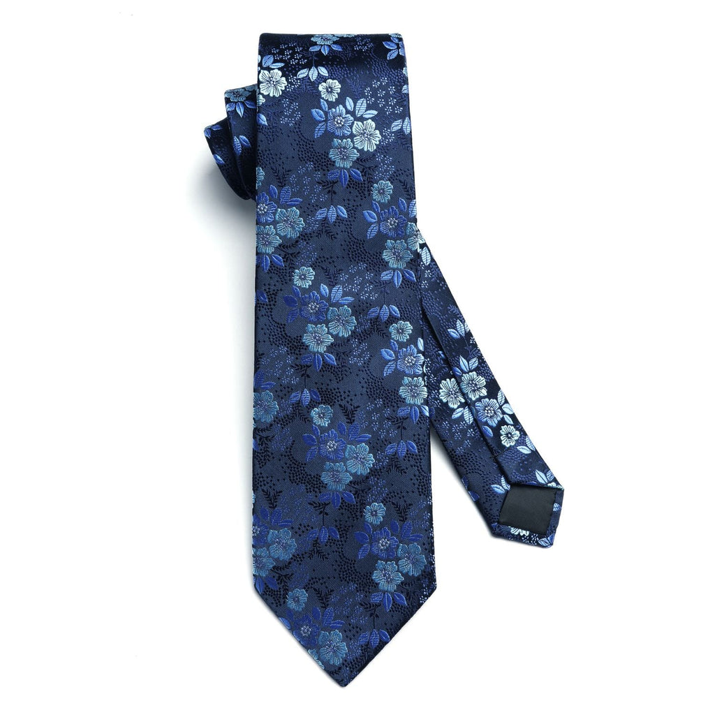 Hisdern Blue Floral Wedding Accessories Set