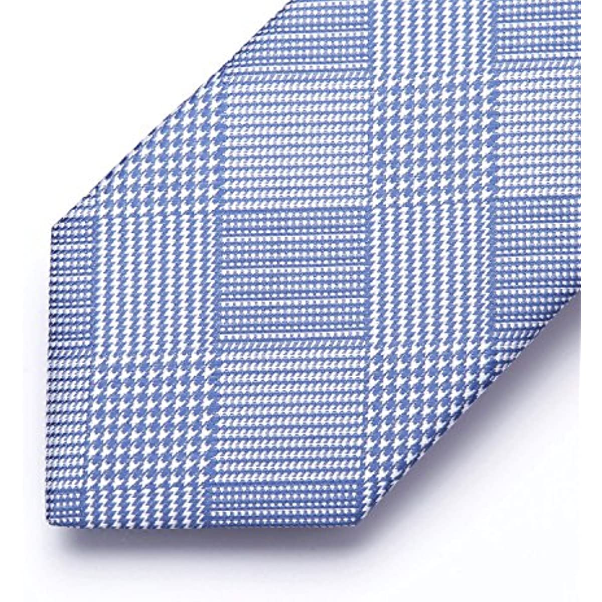 Hisdern Blue White Plaid Business Tie Set