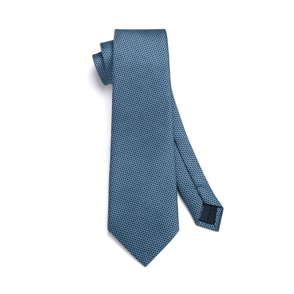 Hisdern Blue Houndstooth Wedding Tie Set