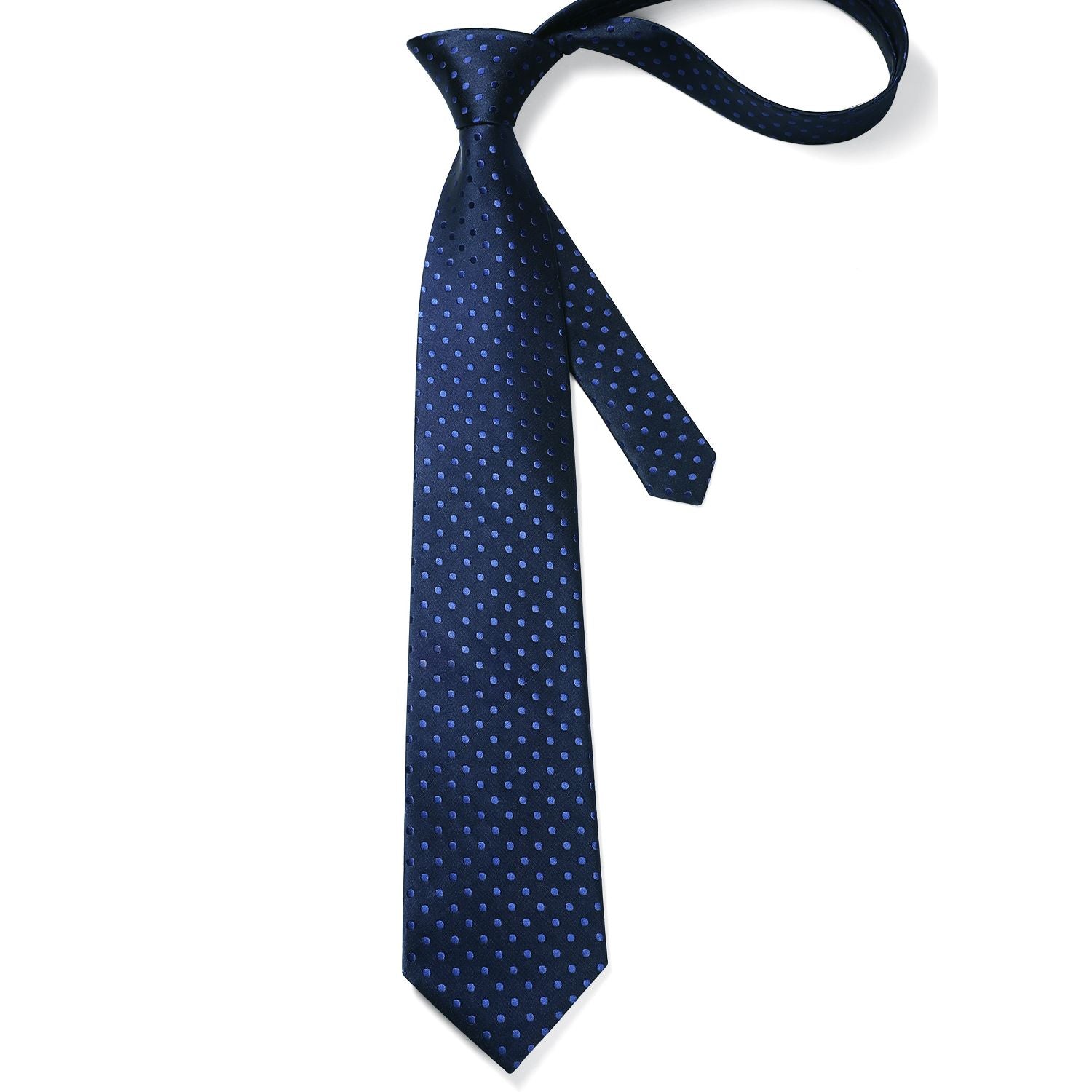 Hisdern Blue Polka Dot Tie Set For Groomsmen