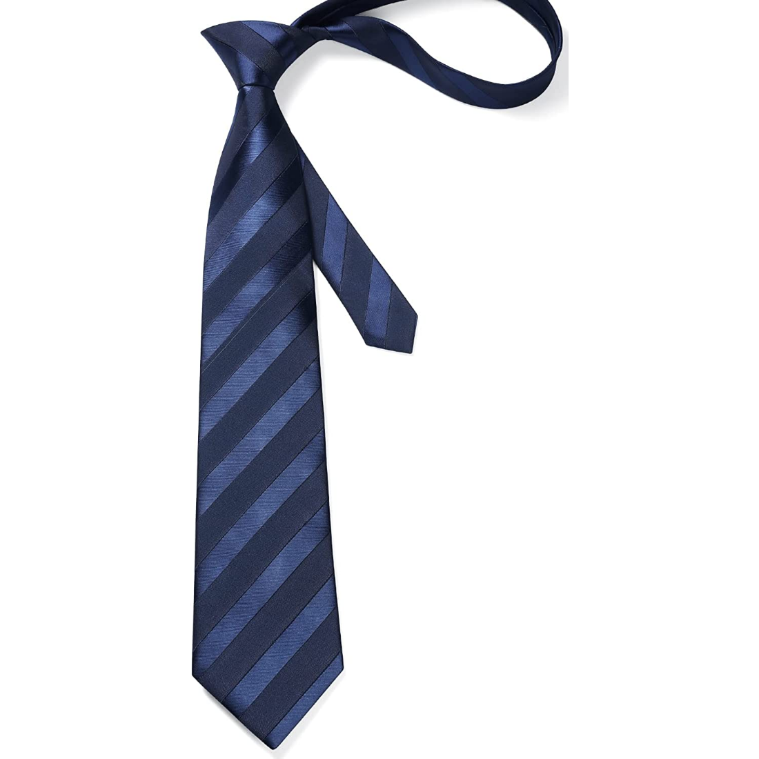 Hisdern Navy Blue Striped Business Tie Set