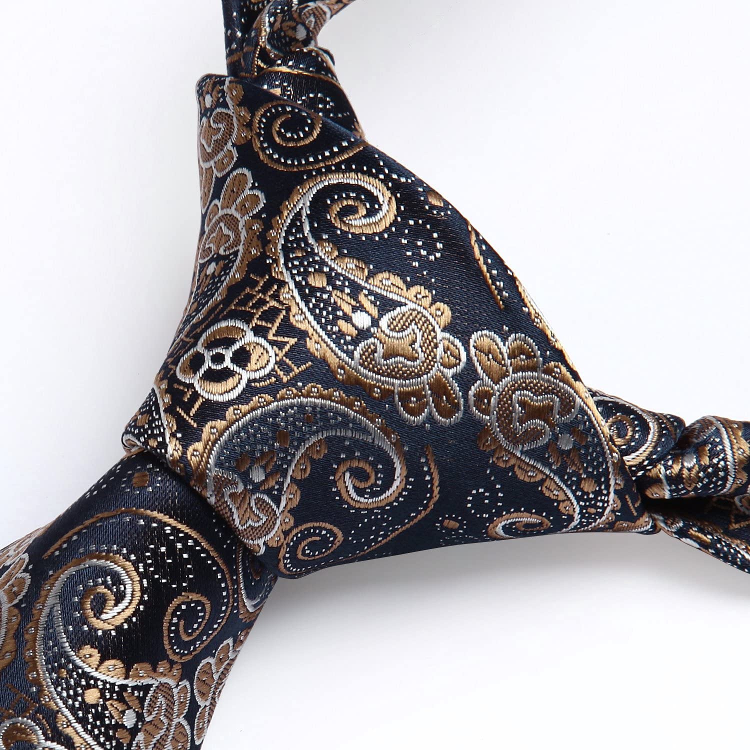 Hisdern Gold Navy Blue Floral Wedding Accessories Set