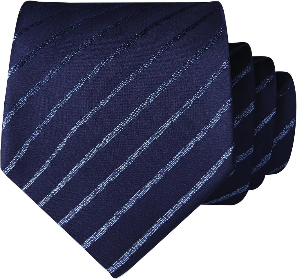 Hisdern Navy Blue Striped Wedding Accessories Set