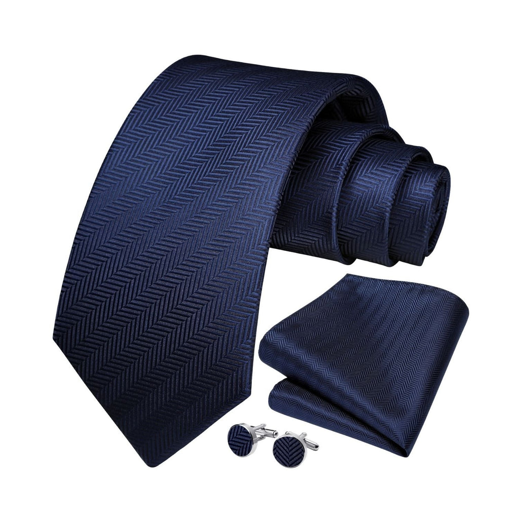 Hisdern Sage Green Stiped Business Tie Set with Cufflinks