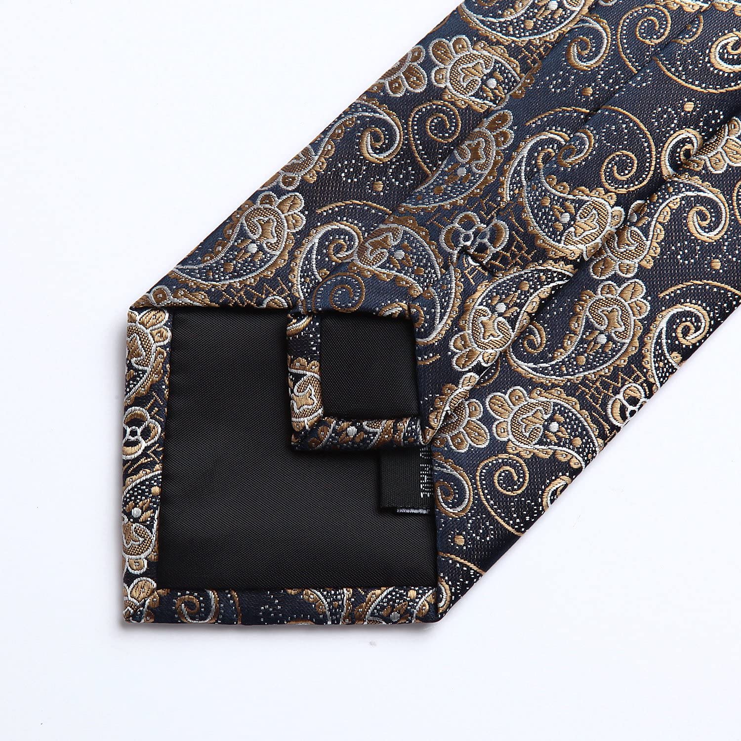Hisdern Gold Navy Blue Floral Wedding Accessories Set