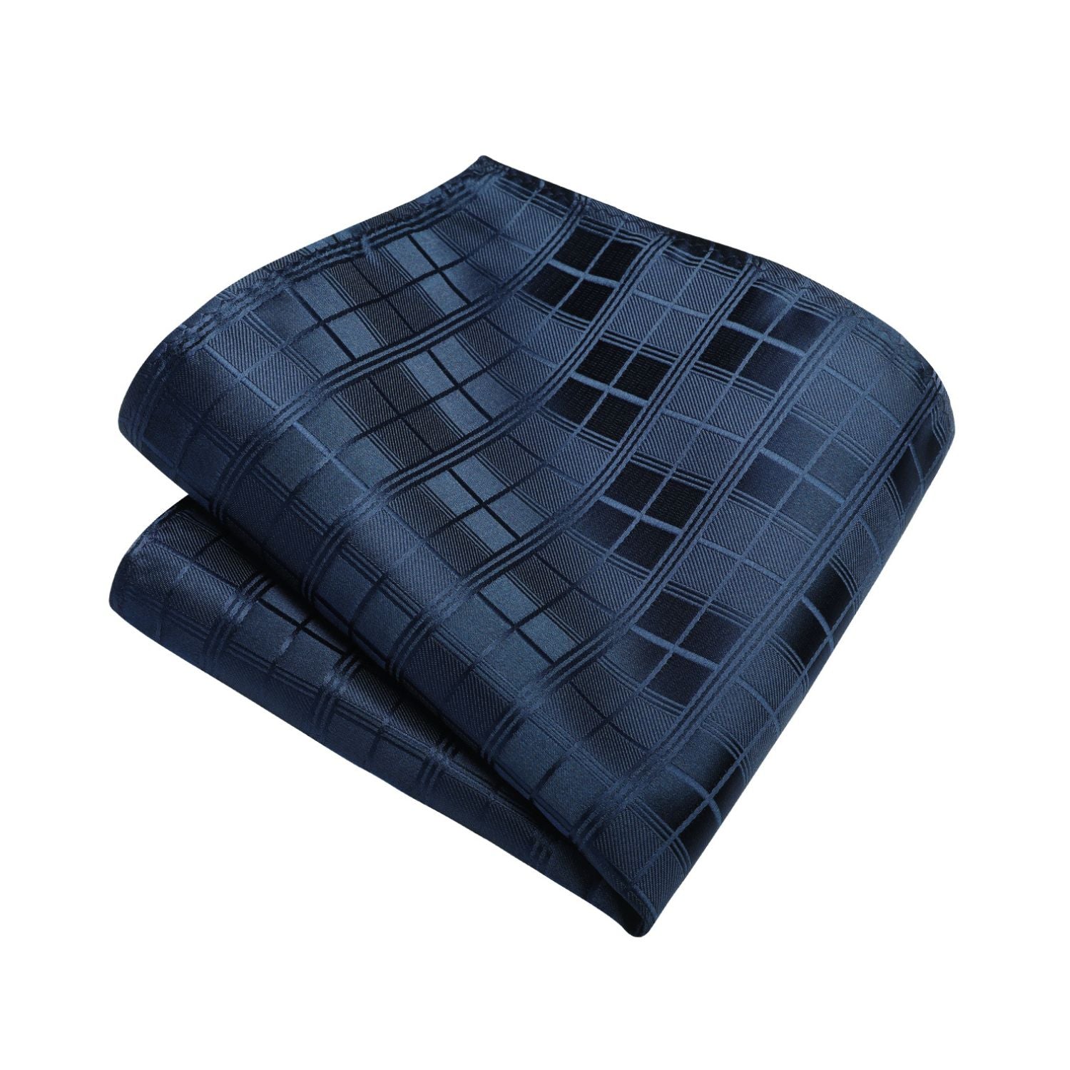 Hisdern Navy Blue Plaid Wedding Accessories Set