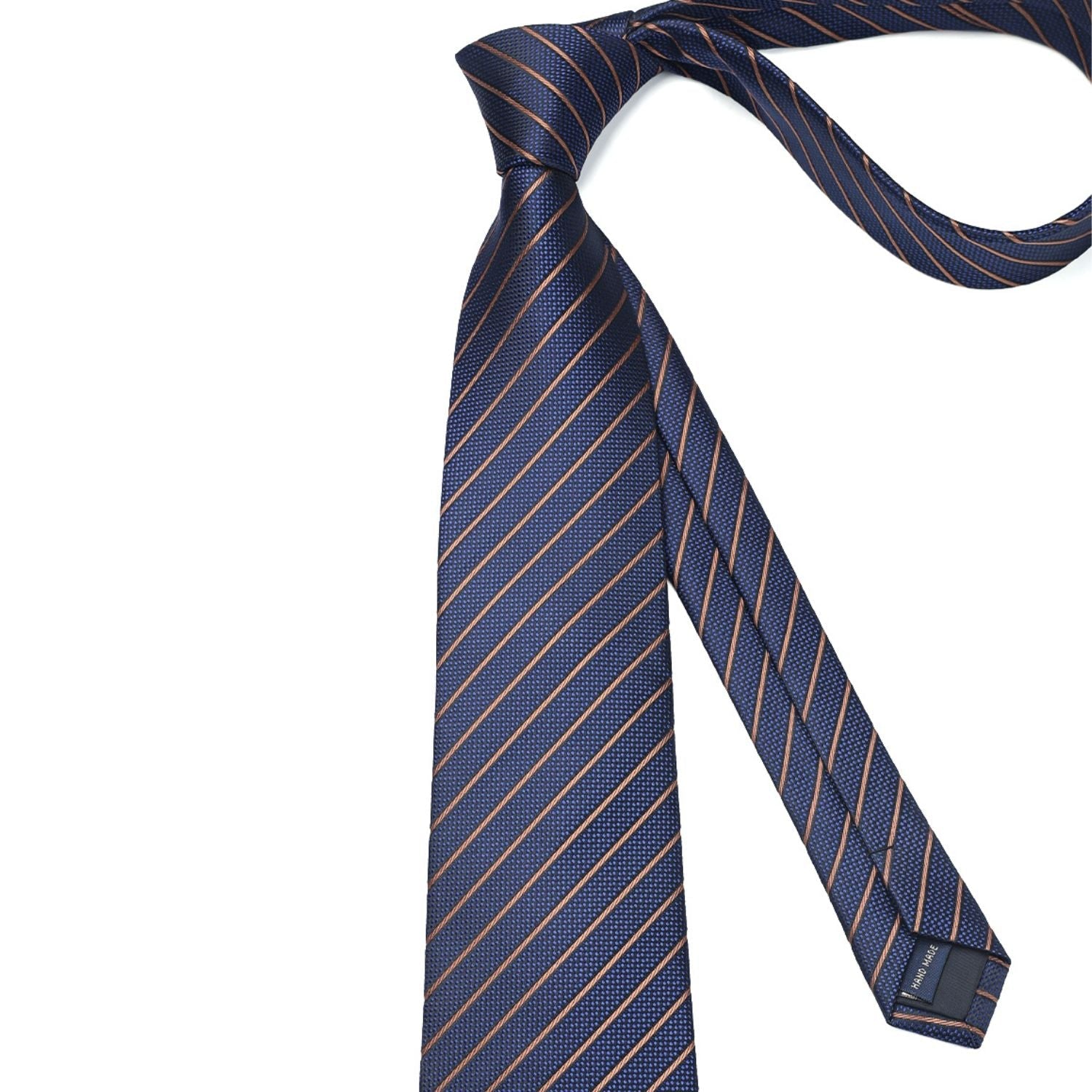 Hisdern Navy Blue Striped Business Tie Set