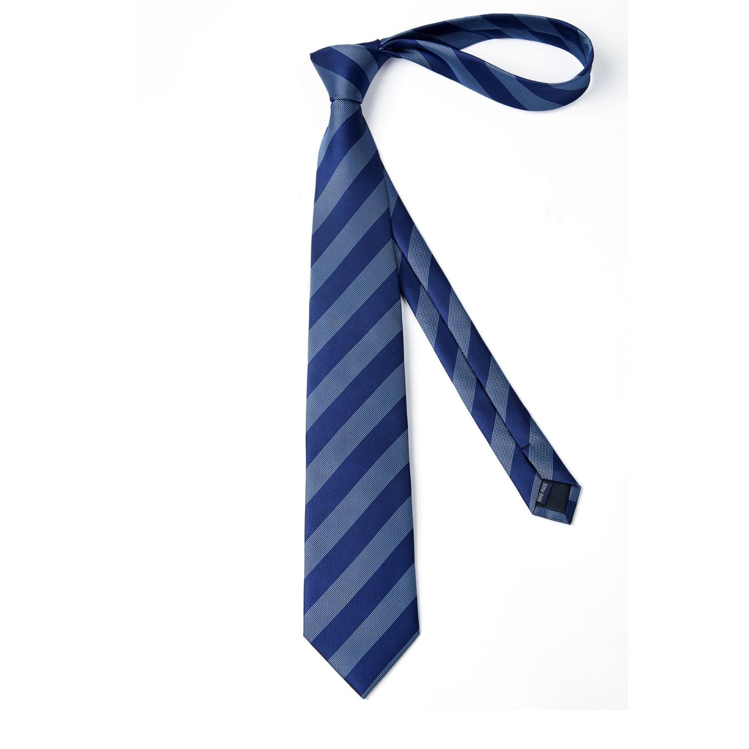 Hisdern Navy Blue Striped Business Tie Set