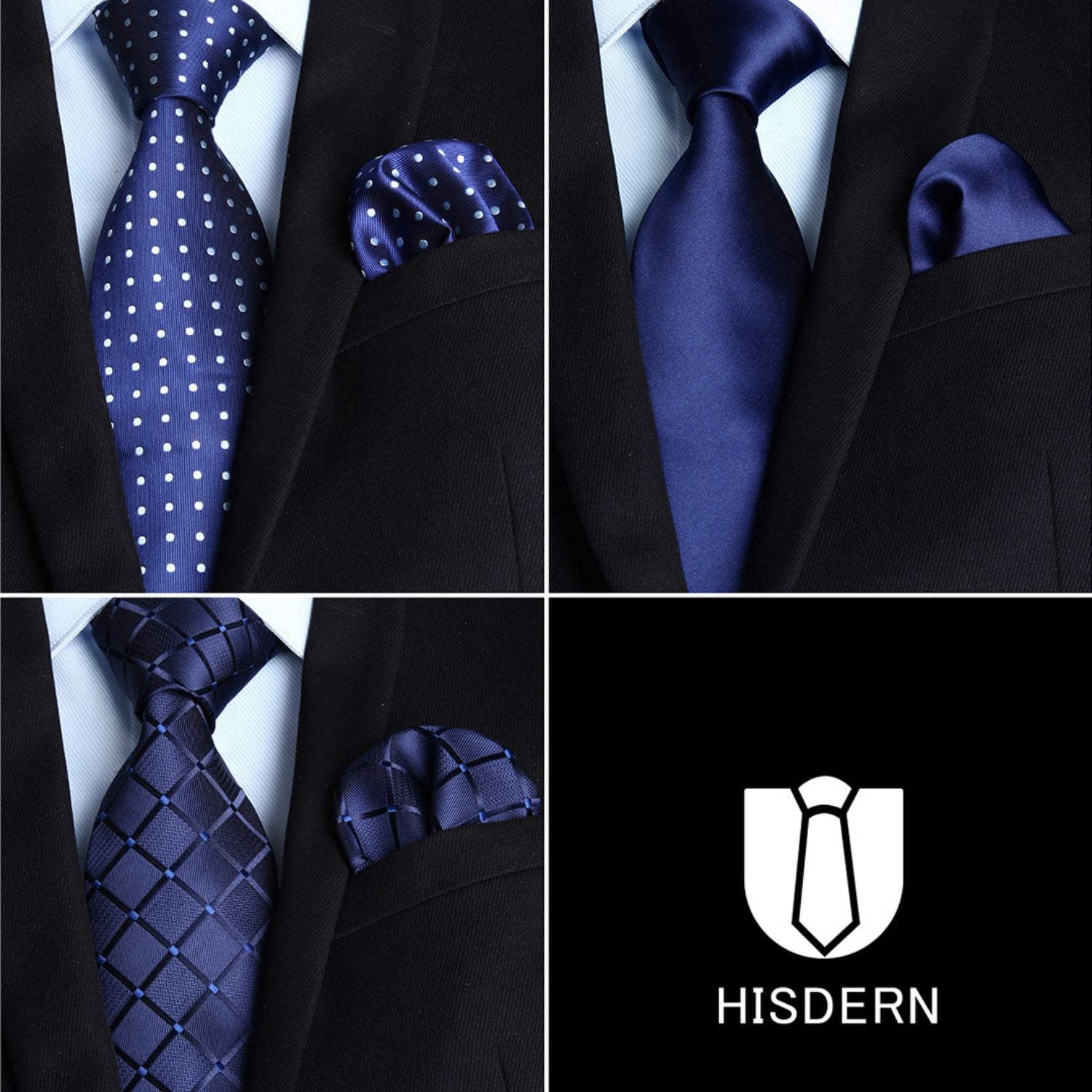 Hisdern 3-Piece Tie Set Wedding Accessory Gift Box Set TB3003