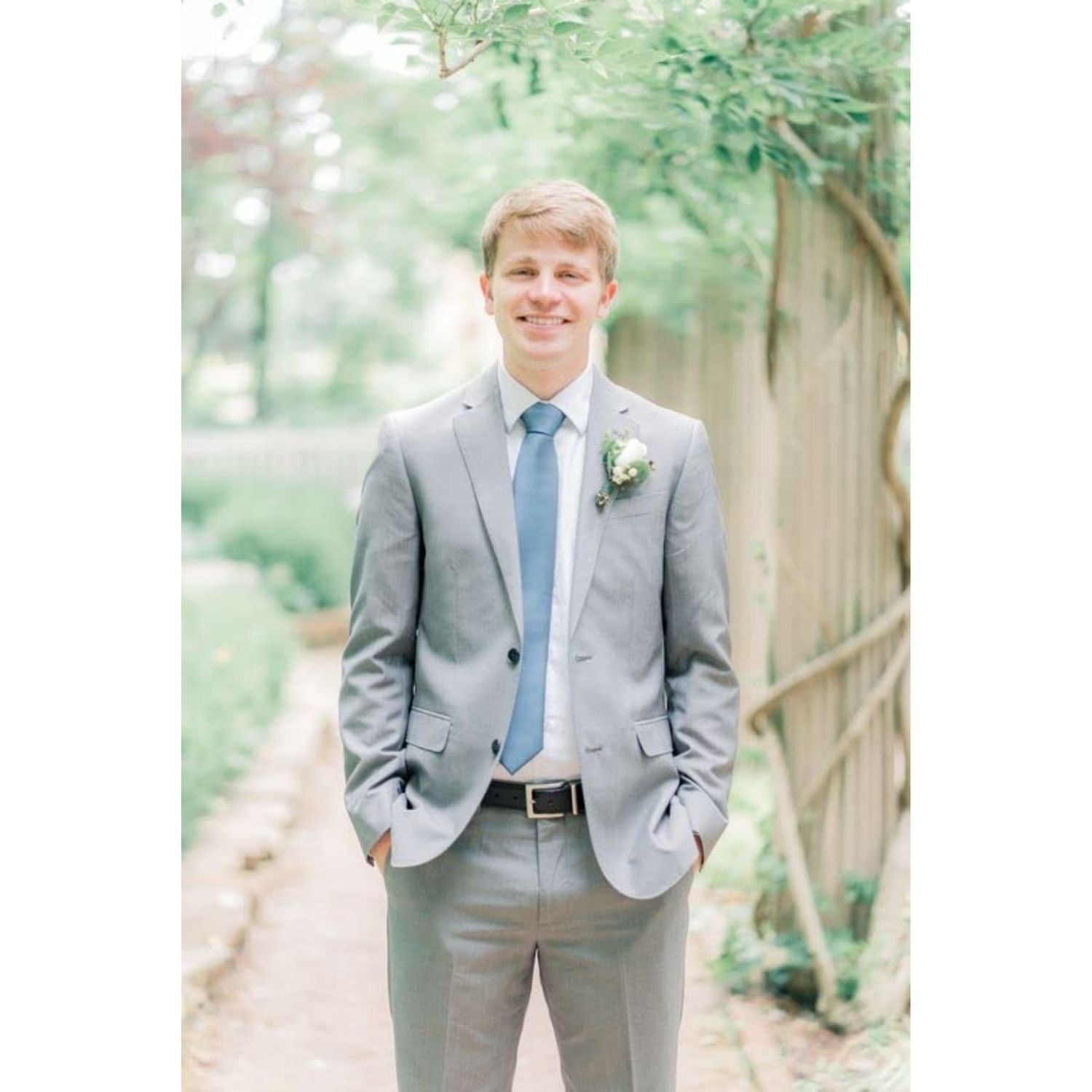 Hisdern Blue Plaid Pocket Square With Matching Tie