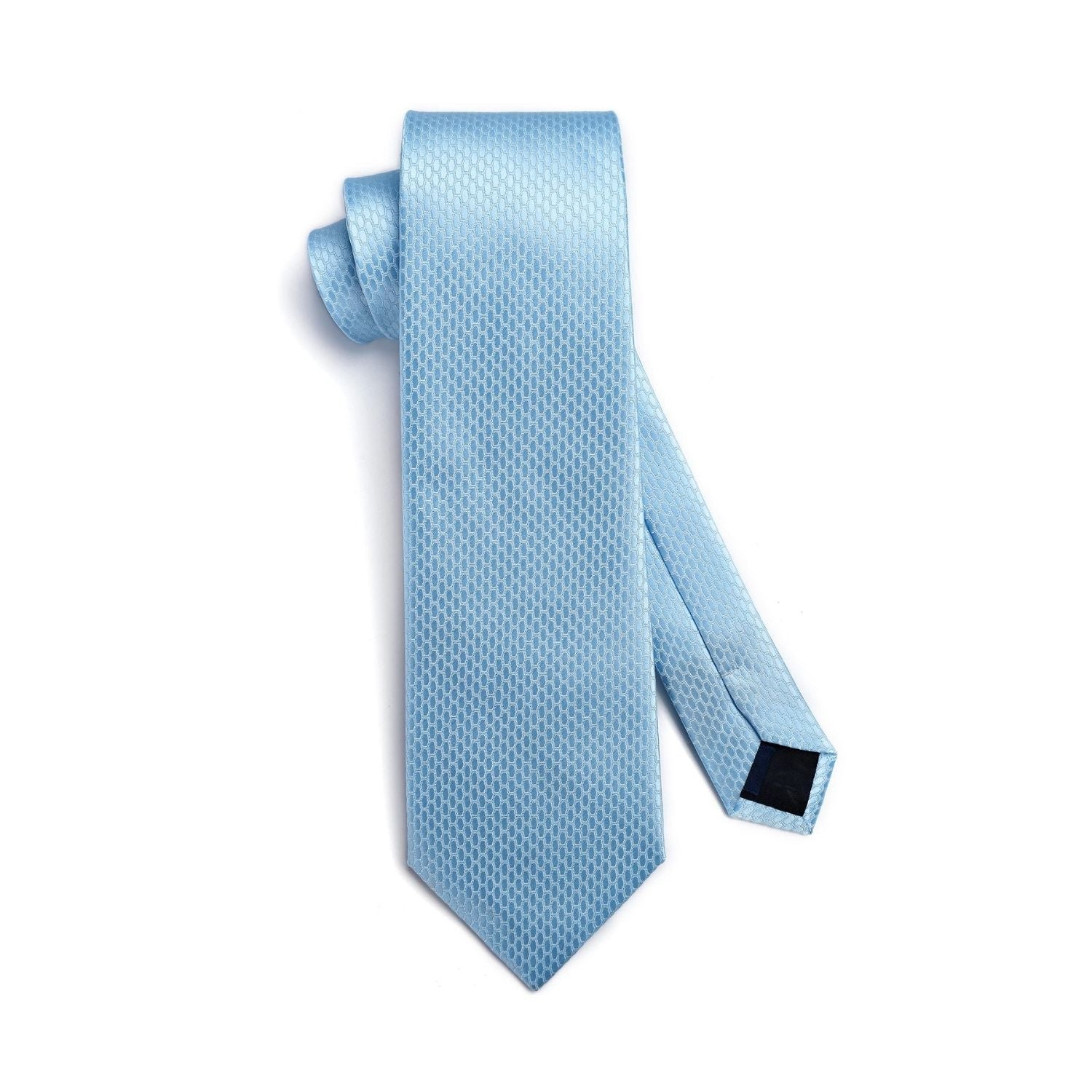 Hisdern Blue Plaid Pocket Square With Matching Tie