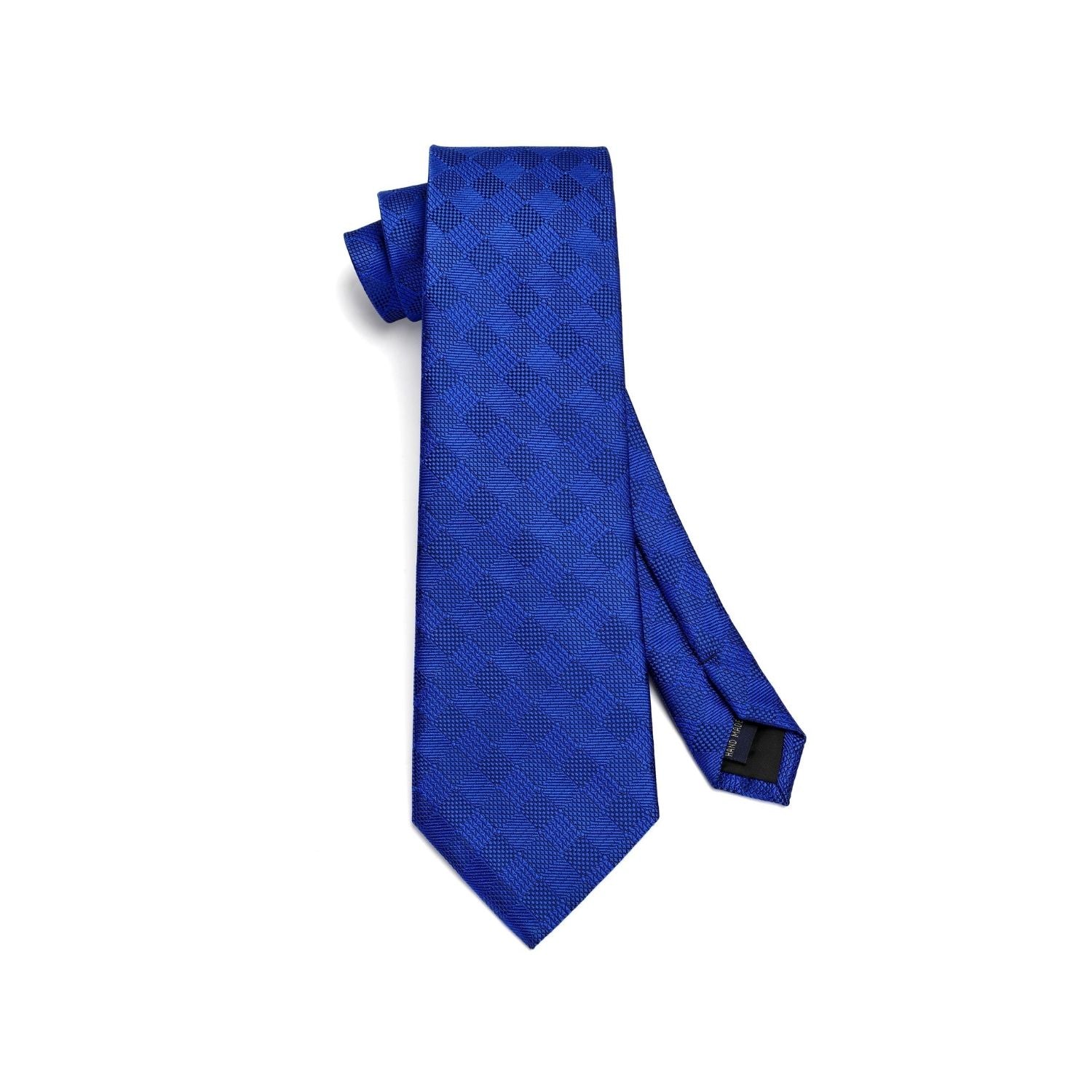 Hisdern Navy Blue Plaid Wedding Accessories Set