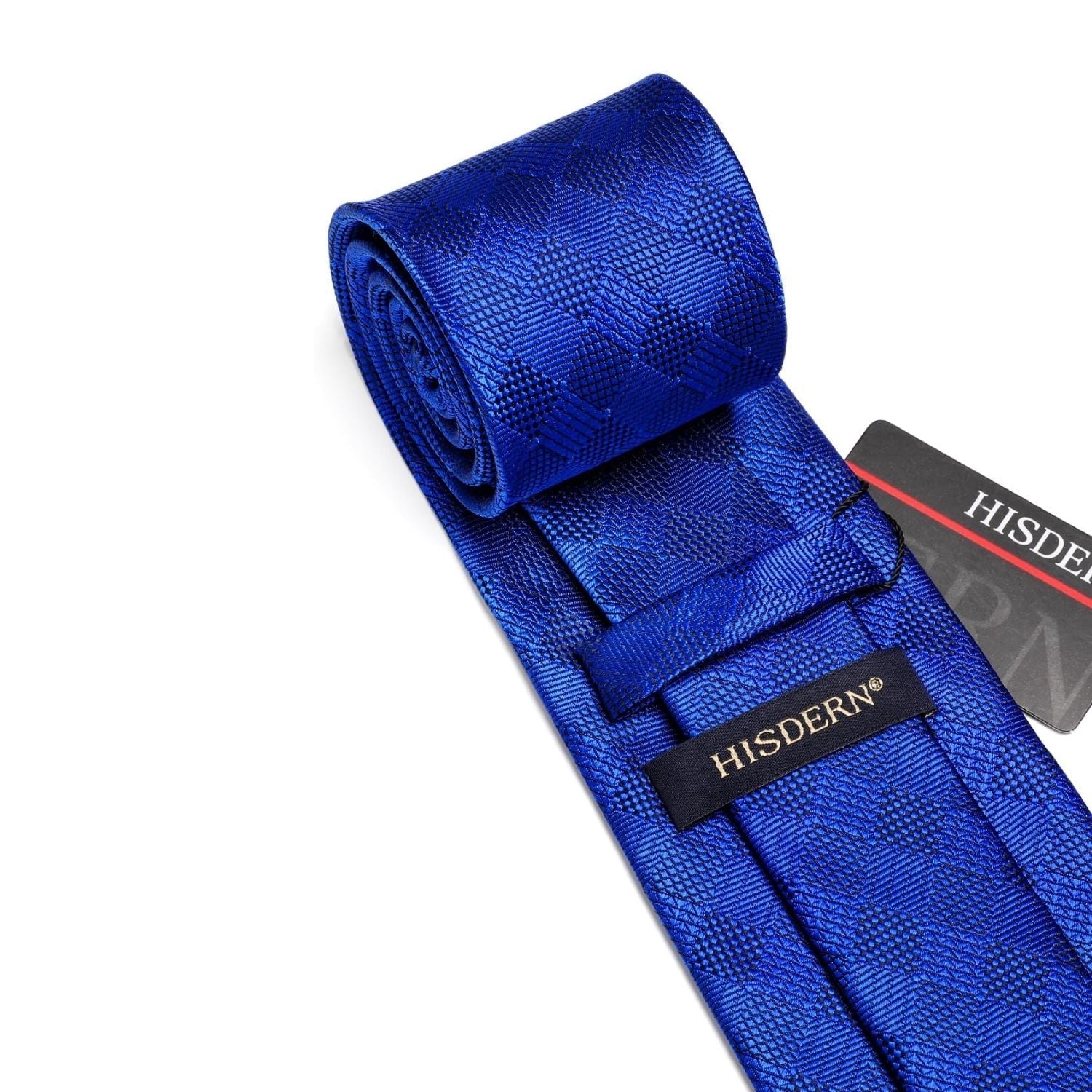 Hisdern Navy Blue Plaid Wedding Accessories Set