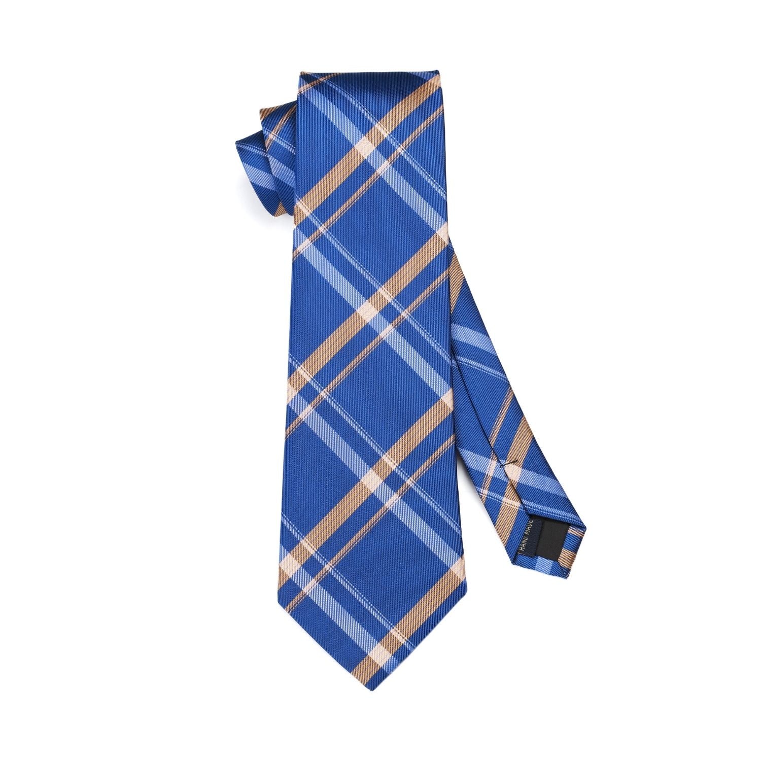 Hisdern Blue Plaid Tie Set For Groomsmen