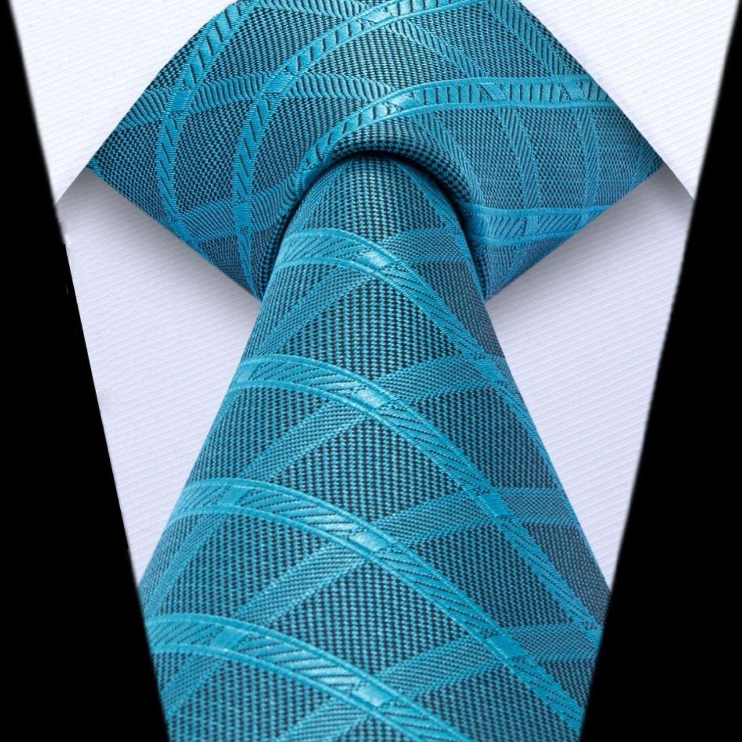 Hisdern Teal Plaid Wedding Accessories Set
