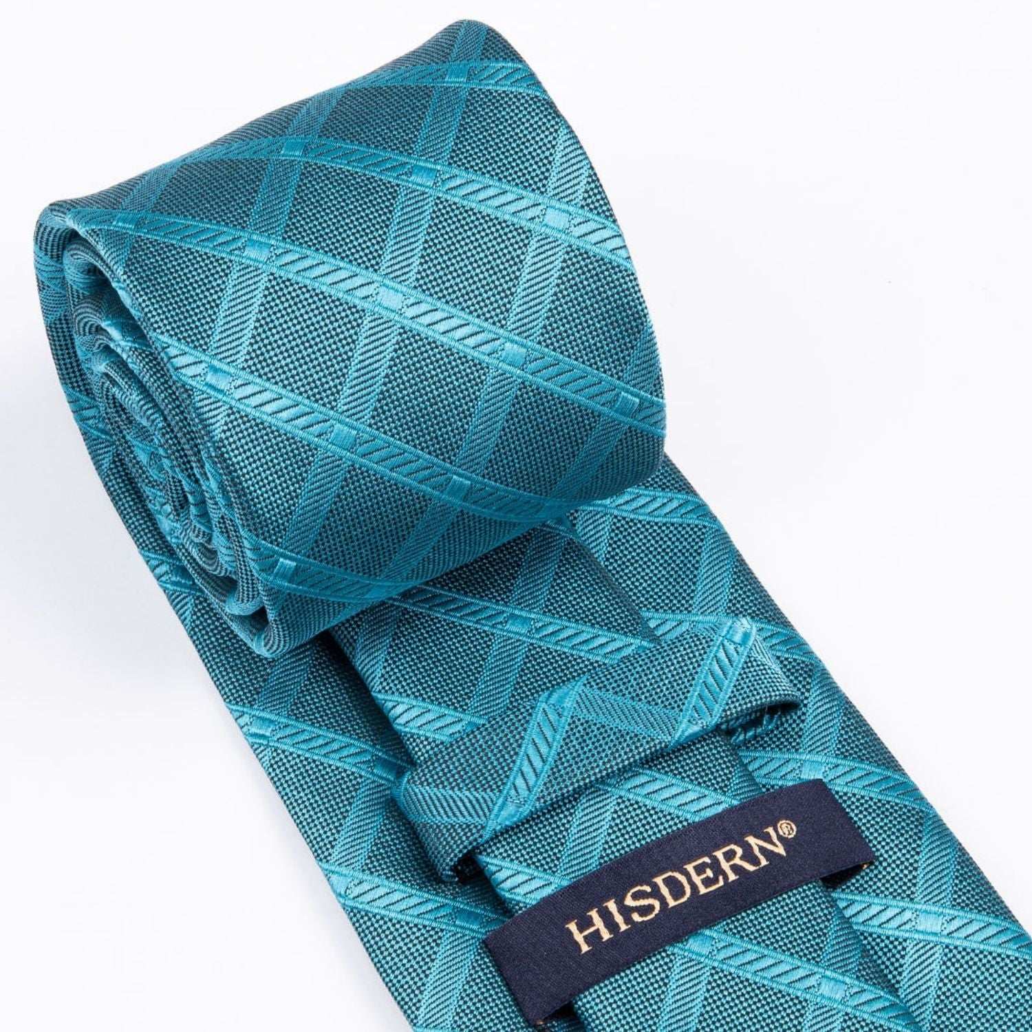 Hisdern Teal Plaid Wedding Accessories Set