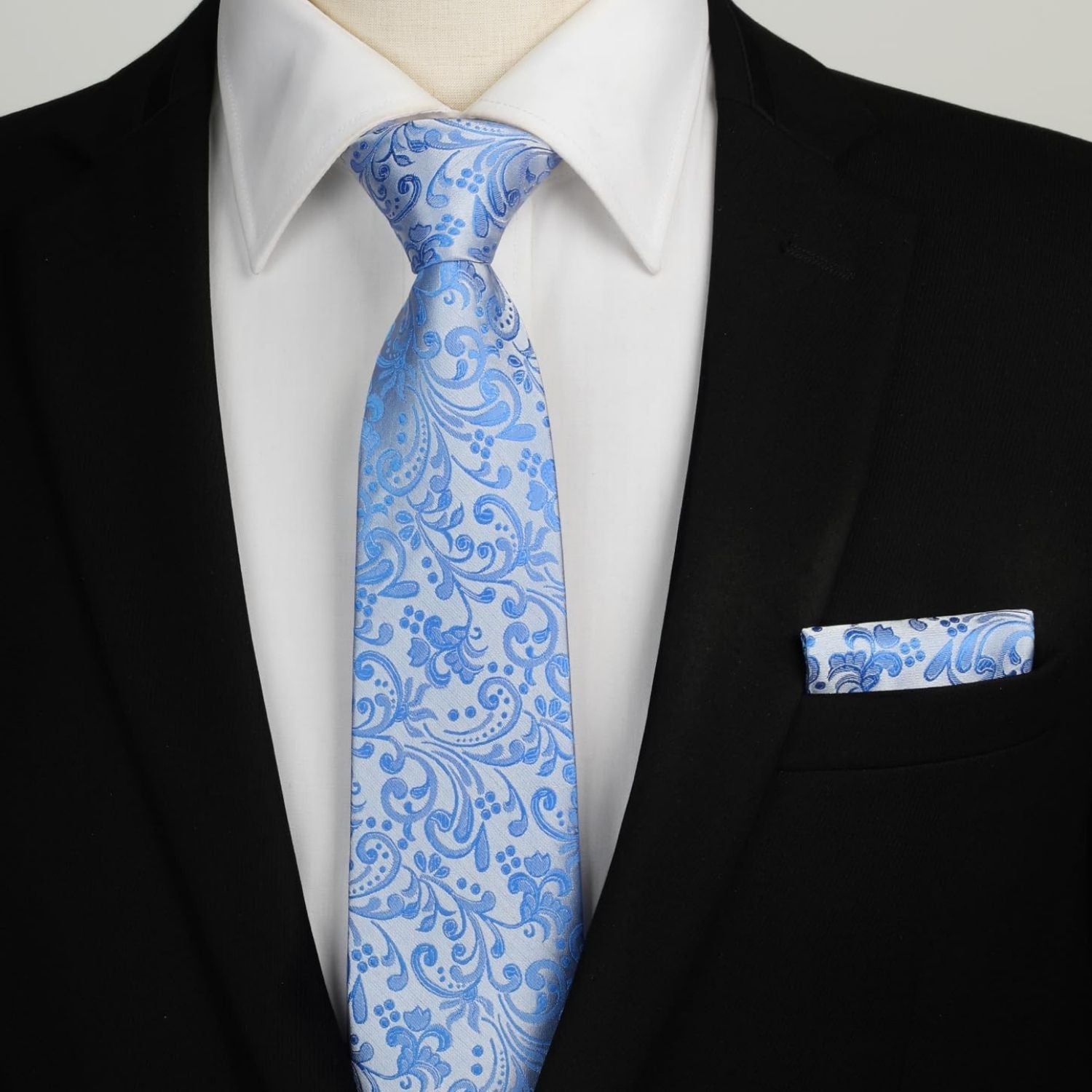 Hisdern Dusty Blue Floral Wedding Accessories Set