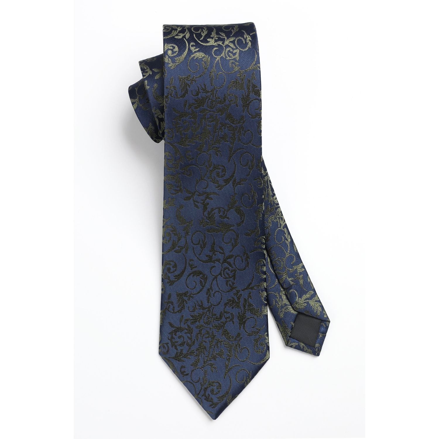 Hisdern Navy Blue Brown Floral Wedding Accessories Set