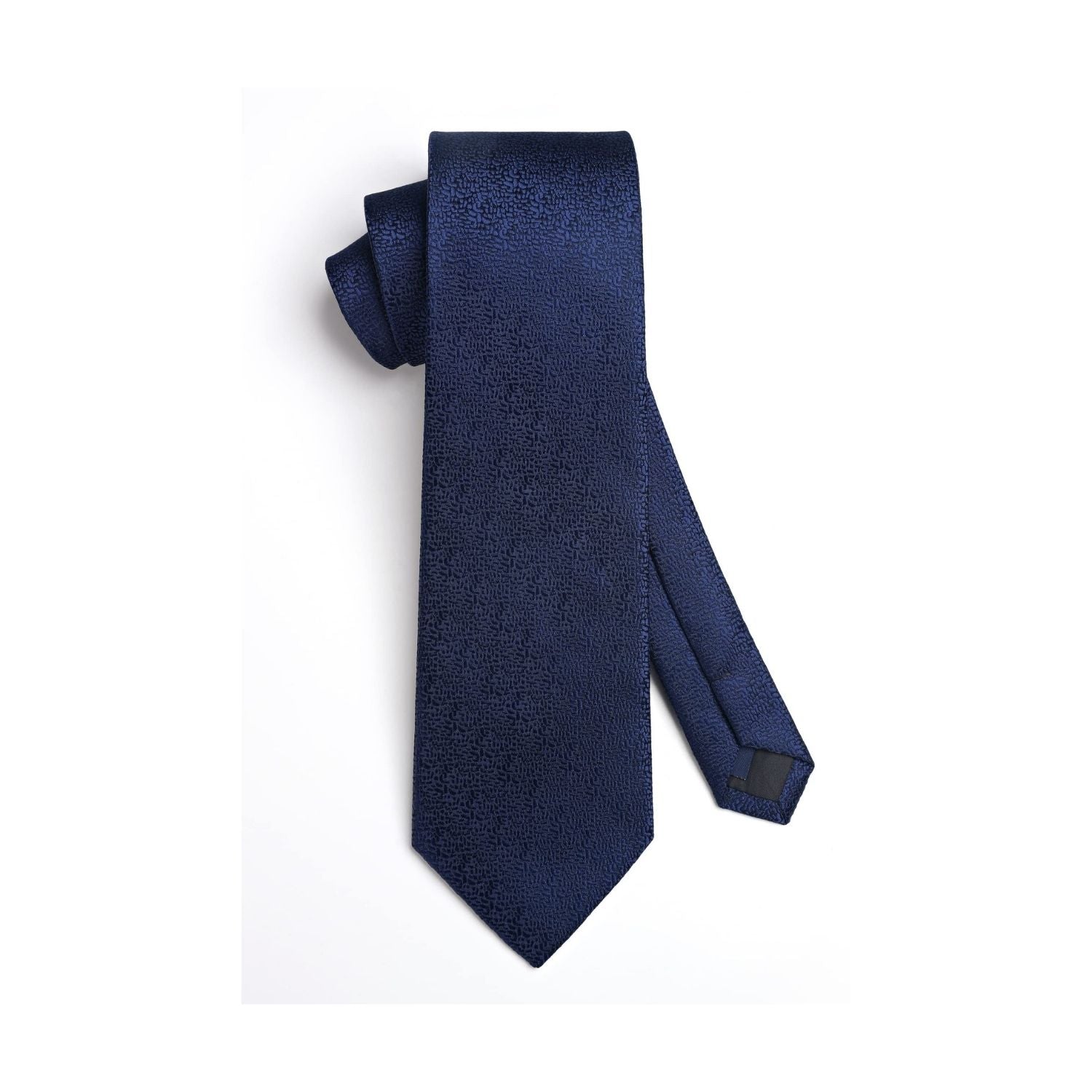 Hisdern Navy Blue Houndstooth Wedding Tie Set