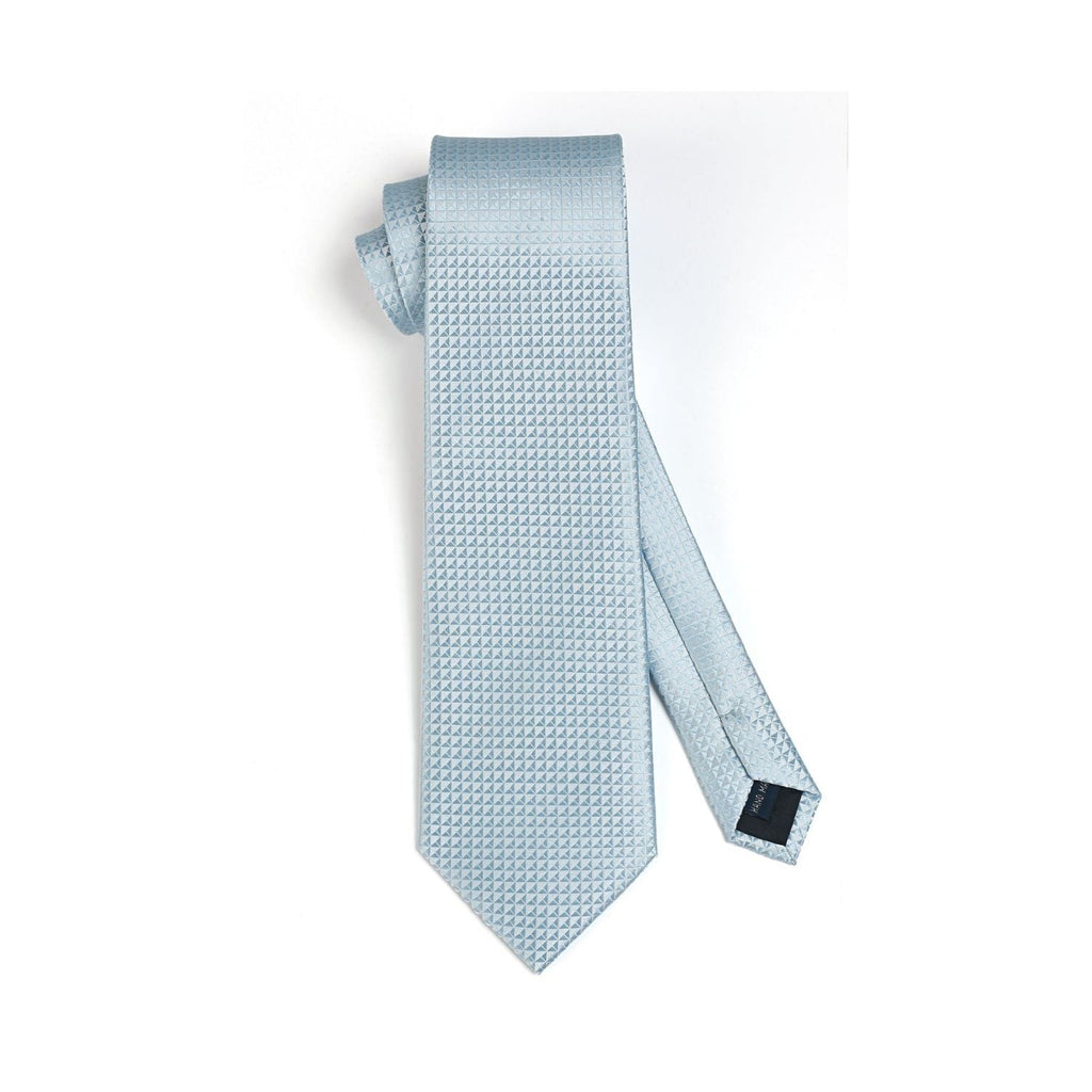 Hisdern Light Blue Houndstooth Wedding Tie Set