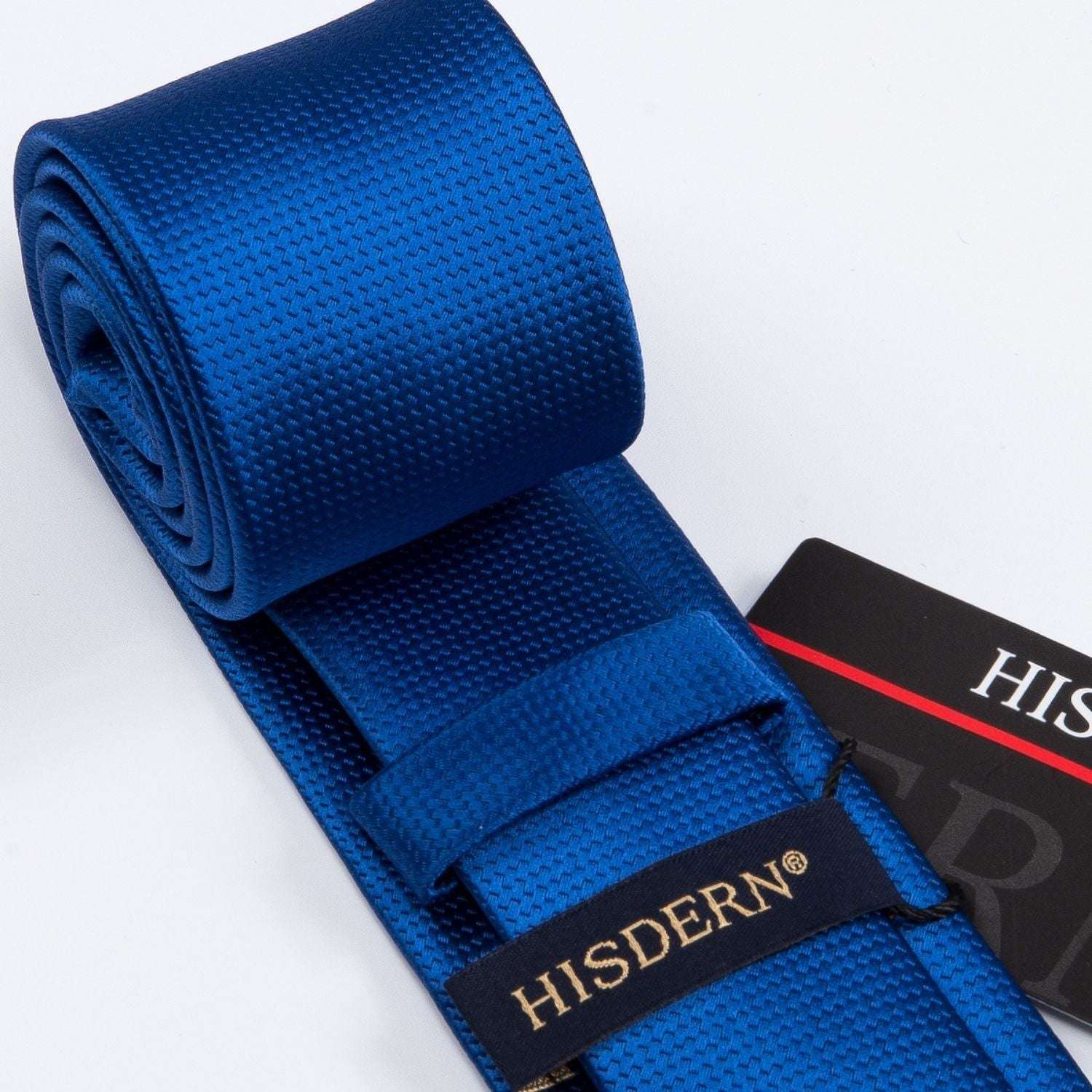 Hisdern Solid Print Skinny Tie Slim 2.4'' Formal Royal Blue Wedding Tie