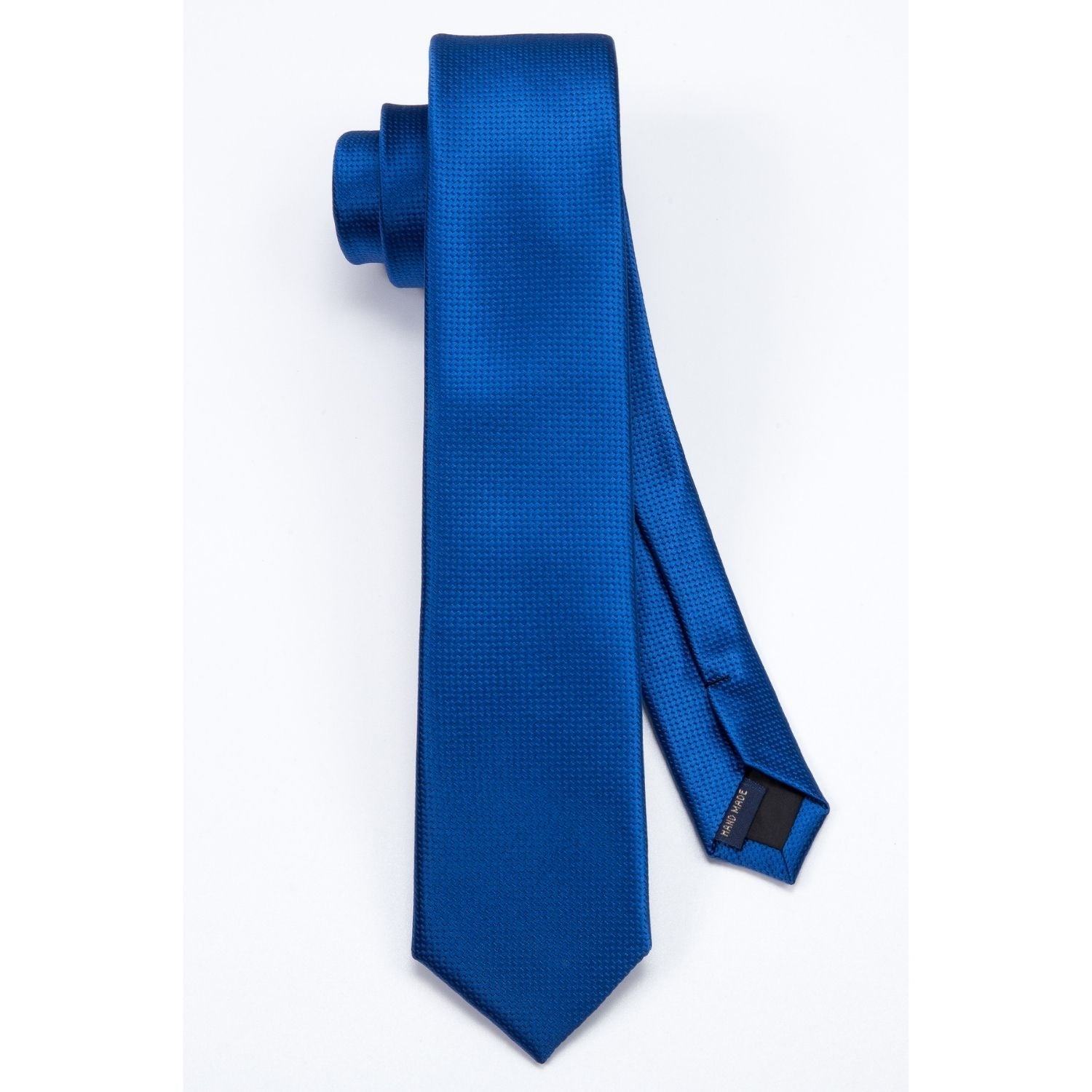 Hisdern Solid Print Skinny Tie Slim 2.4'' Formal Royal Blue Wedding Tie